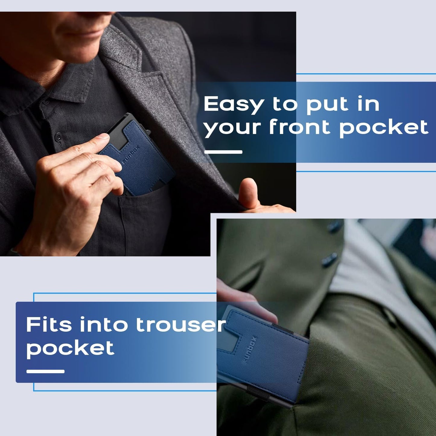 Slim Card Holder Wallet for Men, Minimalist RFID Blocking Wallet with Pop Up Function, Ultra-Thin Design, Metal Business Card Cases holds 12+ Cards, Gifts for Men, Men's Accessories