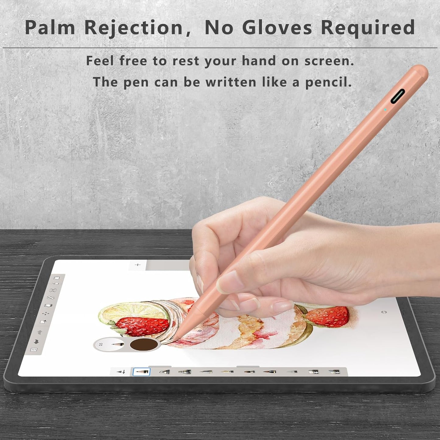 Stylus Pen for iPad (2018-2025) with Fast Charging & Palm Rejection, Pencil for Apple iPad 11th A16/10/9/8/7/6th, Pro 11“13”M4/12.9 inch, Air 11/13 inch M3 2025&M2 2024/5/4/3rd, Mini A17 Pro/6/5th