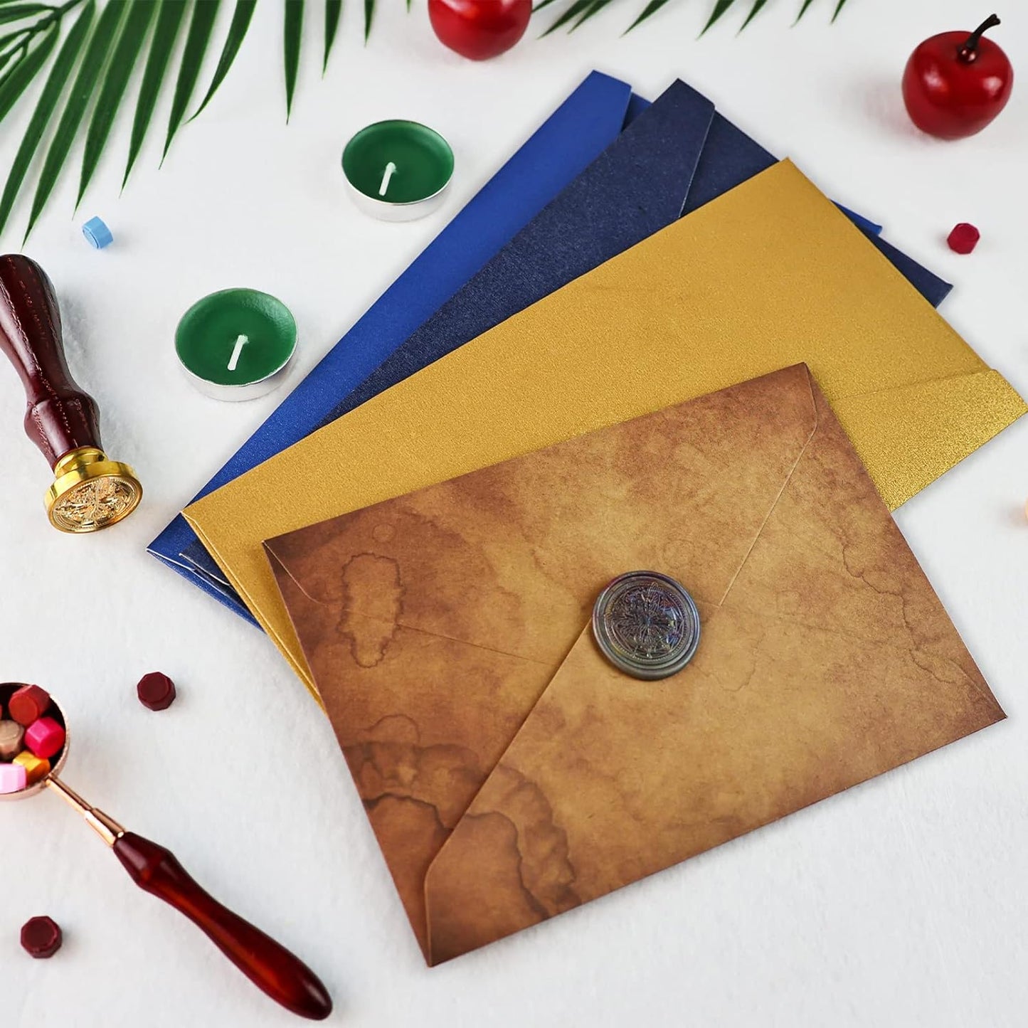 YIPLED 240-Piece Sealing Wax Beads Kit with Butterfly Wax Seal Stamp and Storage Can for Invitations, Cards, Envelopes, Gifts, Letters, Crafts (Mixed Color)