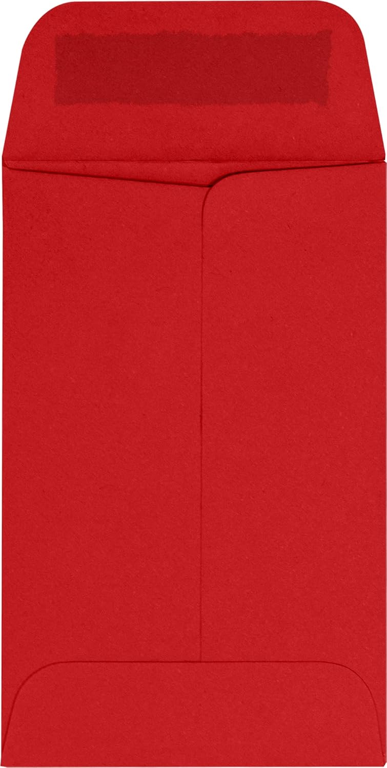 LUXPaper #1 Coin Envelopes | 2 1/4" x 3 1/2" | Ruby Red | 80lb. Text | 250 Qty