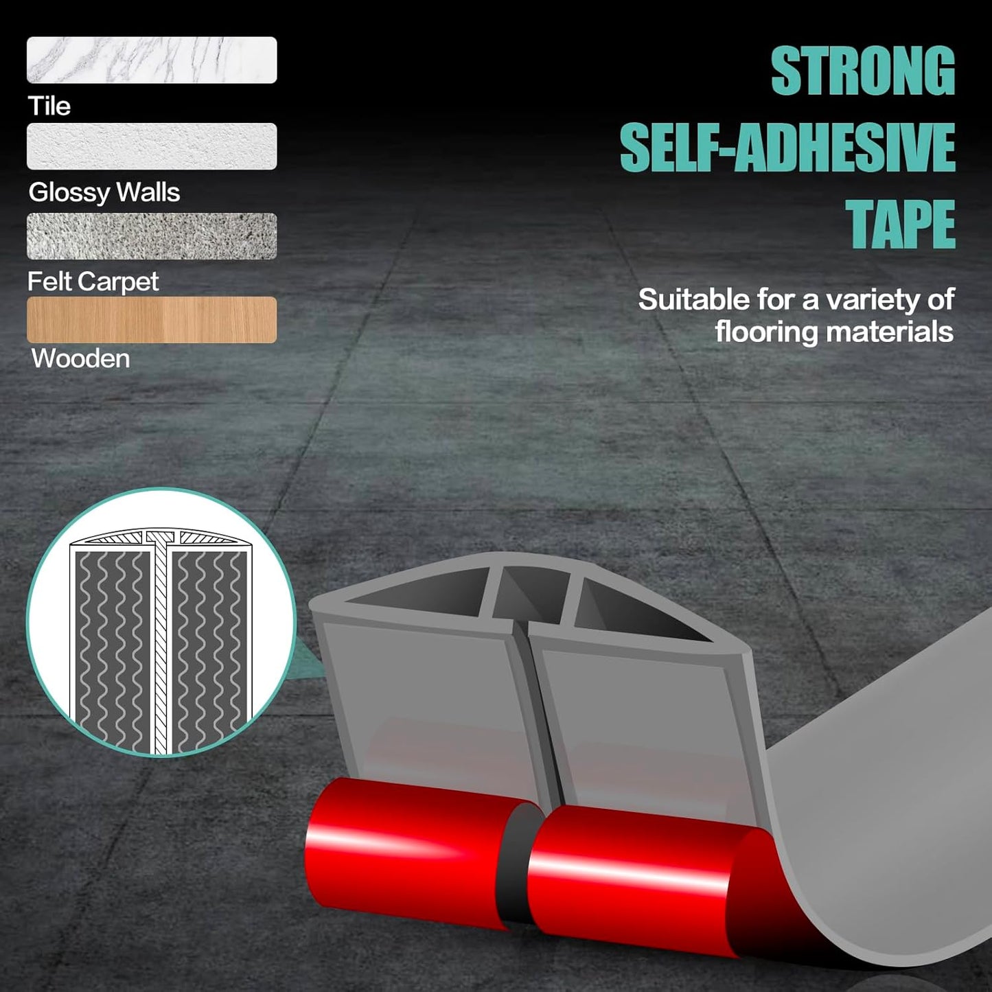 Floor Cord Cover Self Adhesive Cord Hider,20FT Cable Management, Extension Strip Protector for Wires, Prevent Cable Trips for Offices, Gyms, Exhibitions Cavity:0.39"(W) x 0.27"(H) Gray