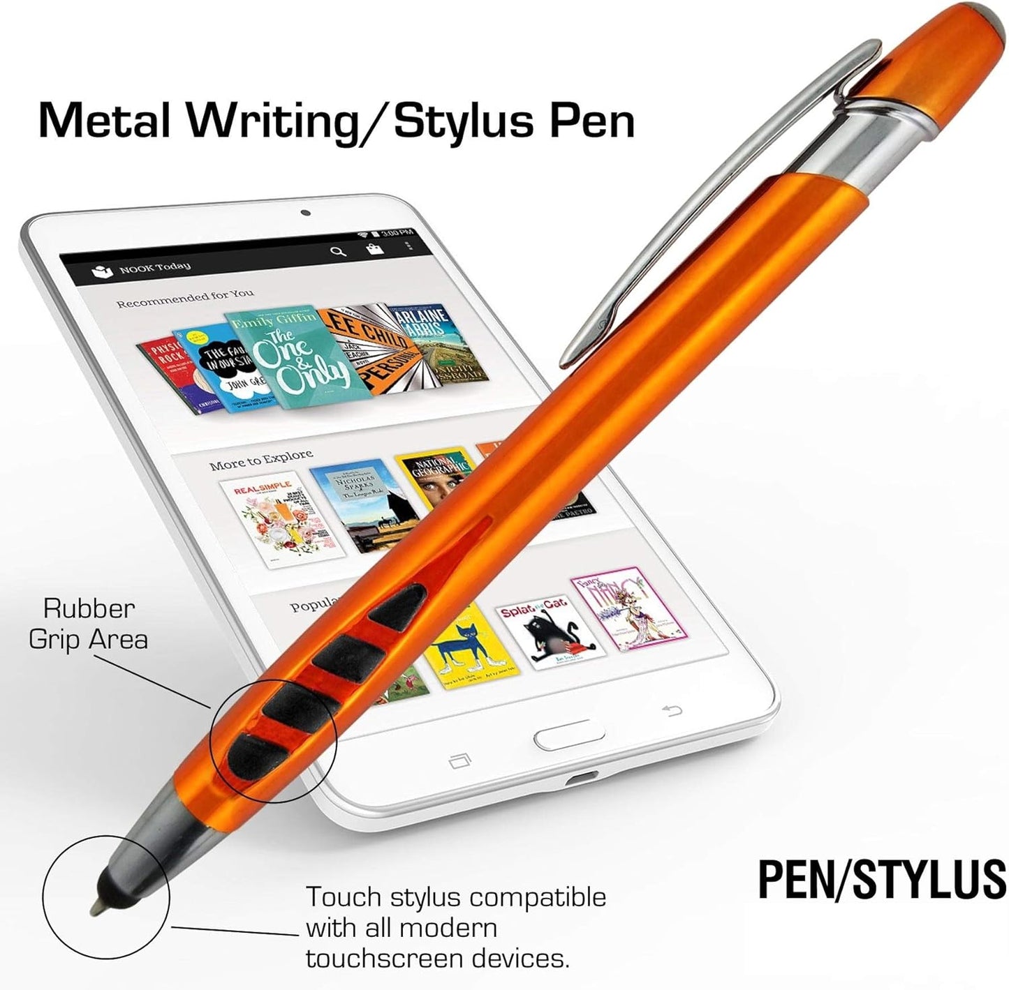 Stylists for Touch Screens - Pen With Stylus Tip for iPad, iPhone, Samsung Galaxy & More - Assorted Barrel Colors, Black Ink, 14 Pack