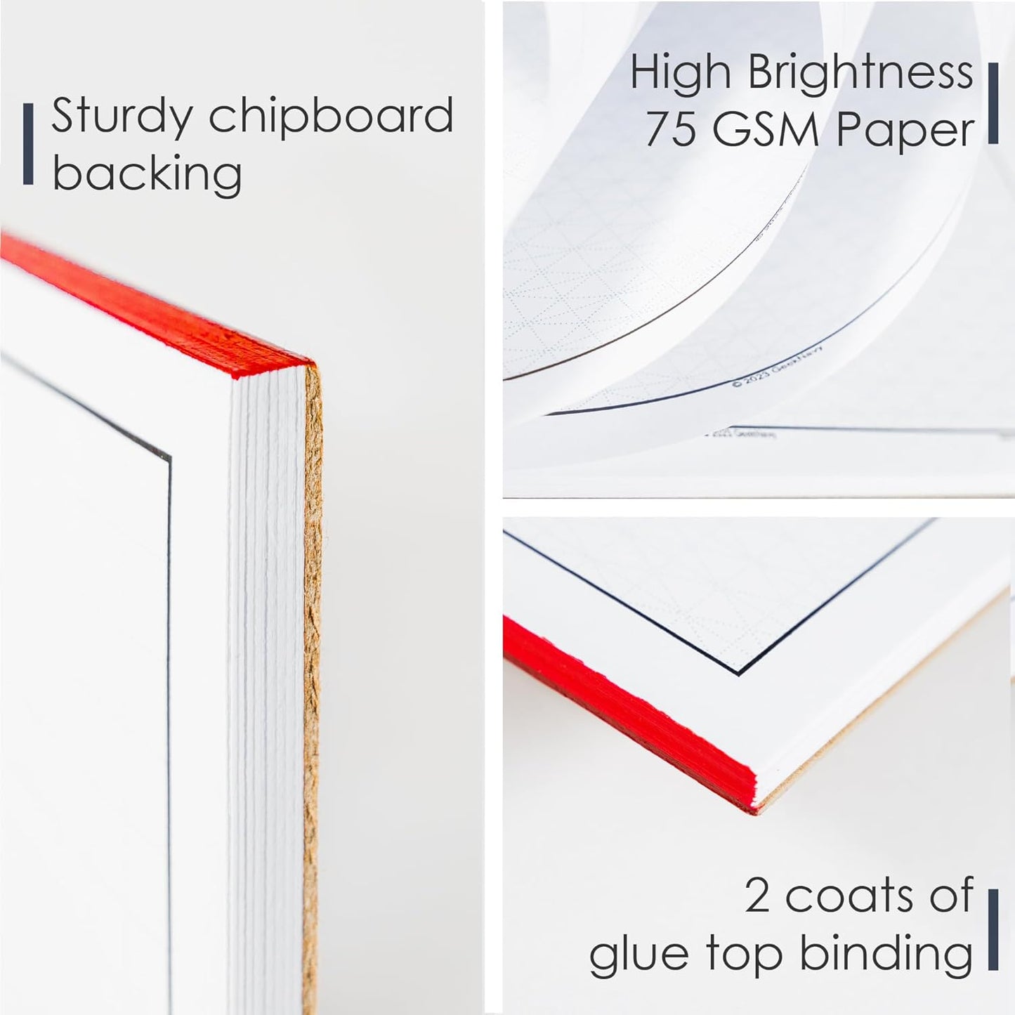 11" x 17" Isometric Graph Paper 50 Sheets Landscape - 0.25" Grid, Non-photo Blue, High Brightness, Drafting, Engineering, Art, 3D Design (1-Pack)