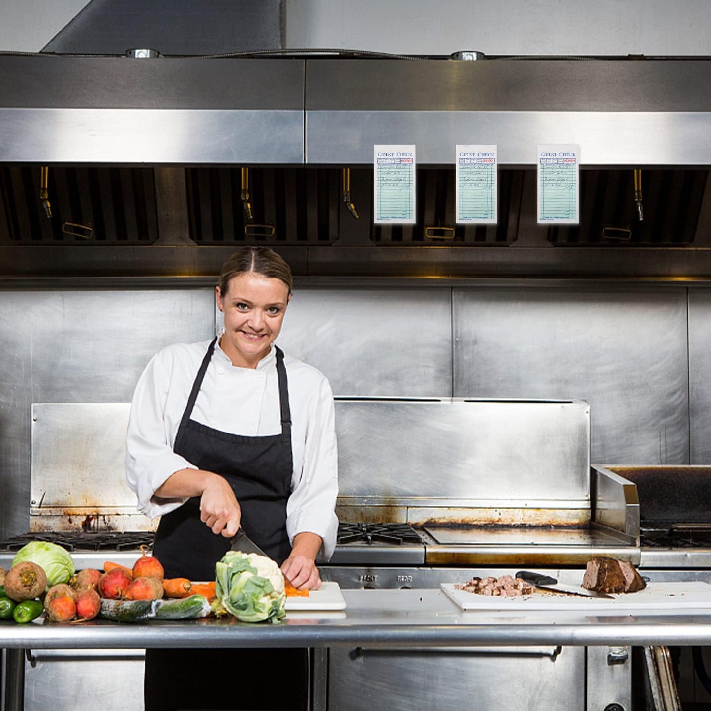 Guest Checks Server Note Pads 600 Sheets With Carbonless 600 Copy Sheets for Restaurants (12 Books) 3.5" x 6.75" Per Ticket Books