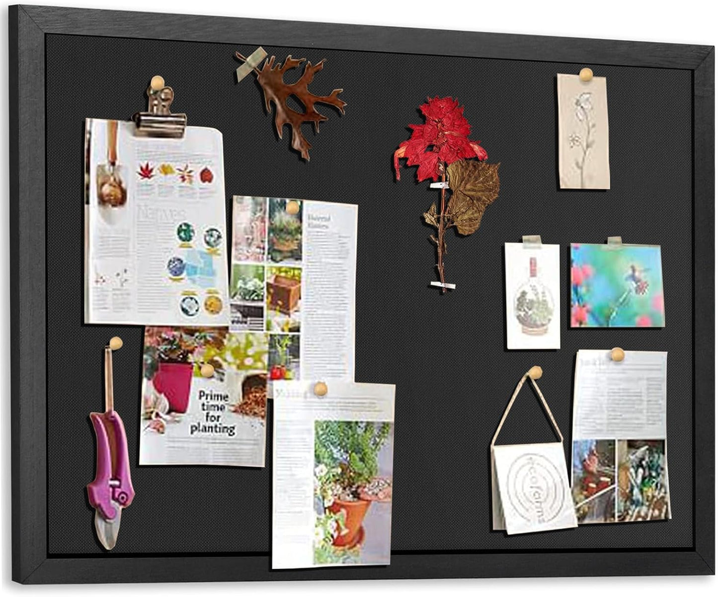 Miratino Large Bulletin Board, 23 "x17 Black Cork Boards for Walls with Frame, Pin Display Board Vision Board for Home School Office Decor