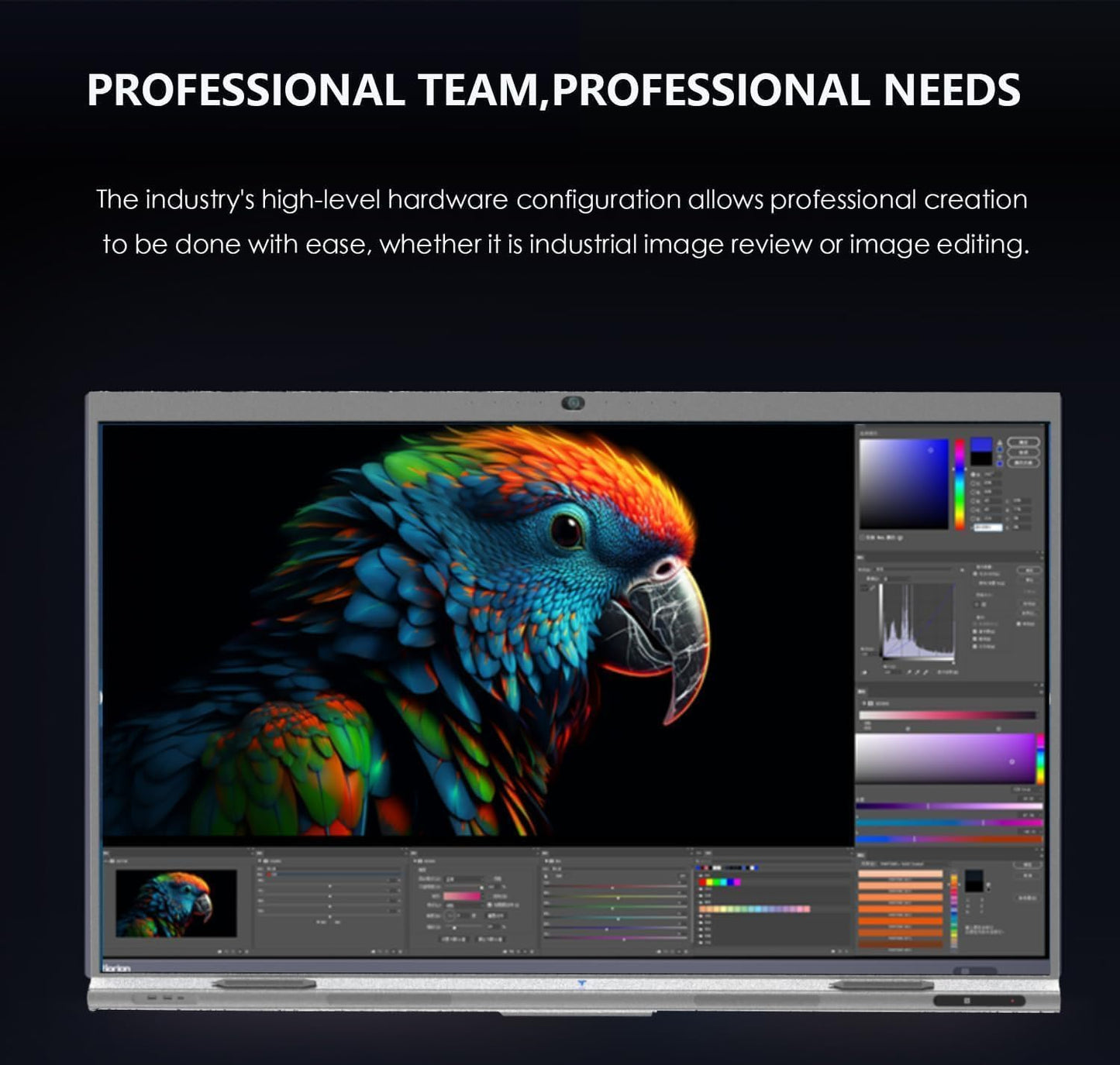 Tiburn INSPUR 65" Ultra 4K UHD Smart Board | Android 13 & Windows 11 Pro Dual OS, 8-Line Array Mic, Auto-Framing Webcam, Enterprise whiteboard for Office, Classroom, Conference Wall Mount Included