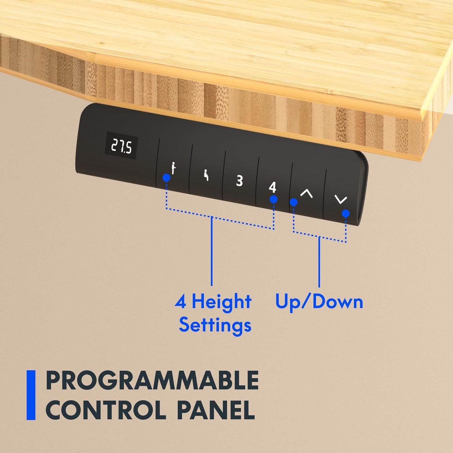 FLEXISPOT E3 Bamboo Dual Motor 55x28 Inch Electric Height Adjustable Standing Desk Whole-Piece Board Desk Sit Stand Up Desk (White Frame + Bamboo Curved Desktop)