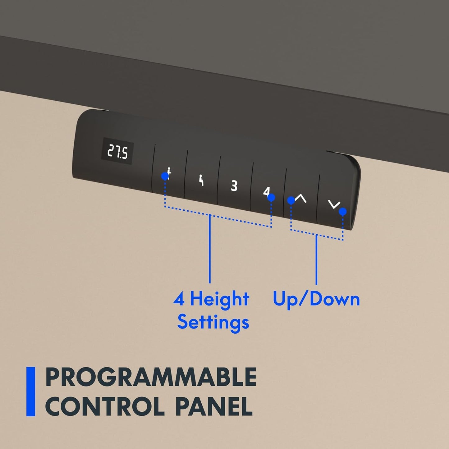FLEXISPOT E3 Dual Motor Electric Standing Desk 60x24 Inch Whole-Piece Board Height Adjustable Electric Sit Stand Desk (White Frame + Black Desktop, 2 Packages)