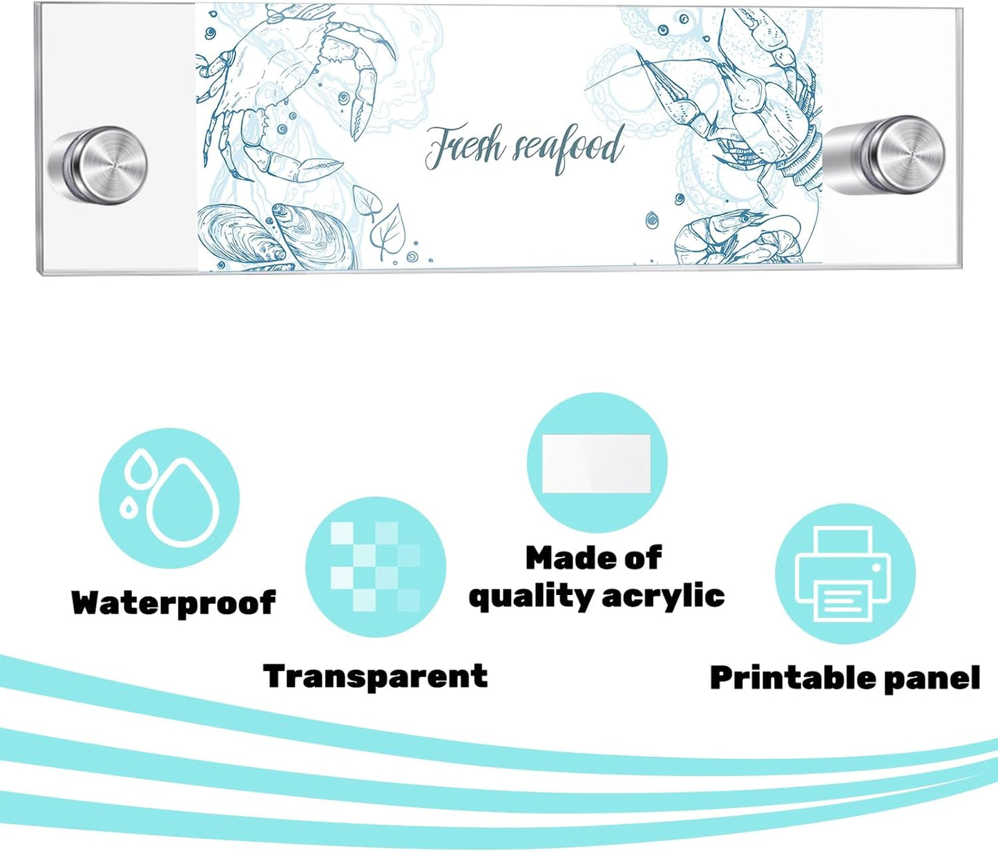 Demissle 8 Sets Clear Acrylic Wall Name Plate Holders Office Door Mount Name Plate Holder with Stainless Steel Standoff Screws for Office Home Store Restaurant (8 x 2 Inch)