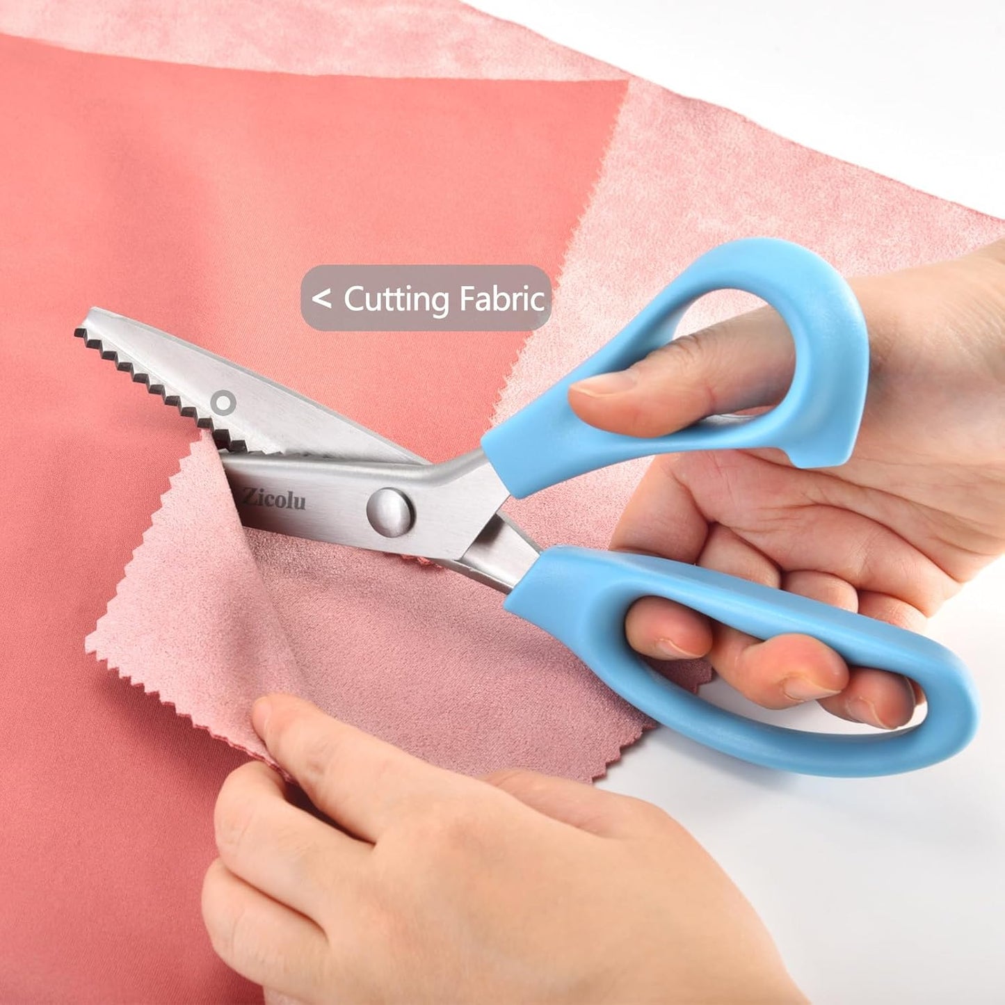 Zig Zag Scissors for lace wig, 9" Sewing Pinking Shears for Fabric Cutting, Craft Scissors Decorative Edge Paper, Ideal for Tailor, Quiltiing, Dressmaking, Scrapbooking, Home DIY, Arts&Crafting