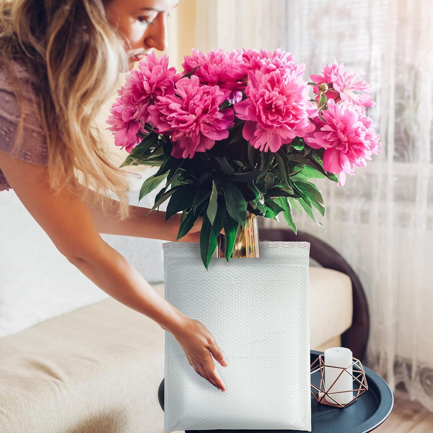 Ireer 20 Pack Extra Large 14 x 19" Bubble Mailers Poly Padded Envelopes Cushioned Mailing Envelopes Bubble Padded Mailers Self Adhesive Waterproof Shipping Bags for Business Christmas Gift Packaging