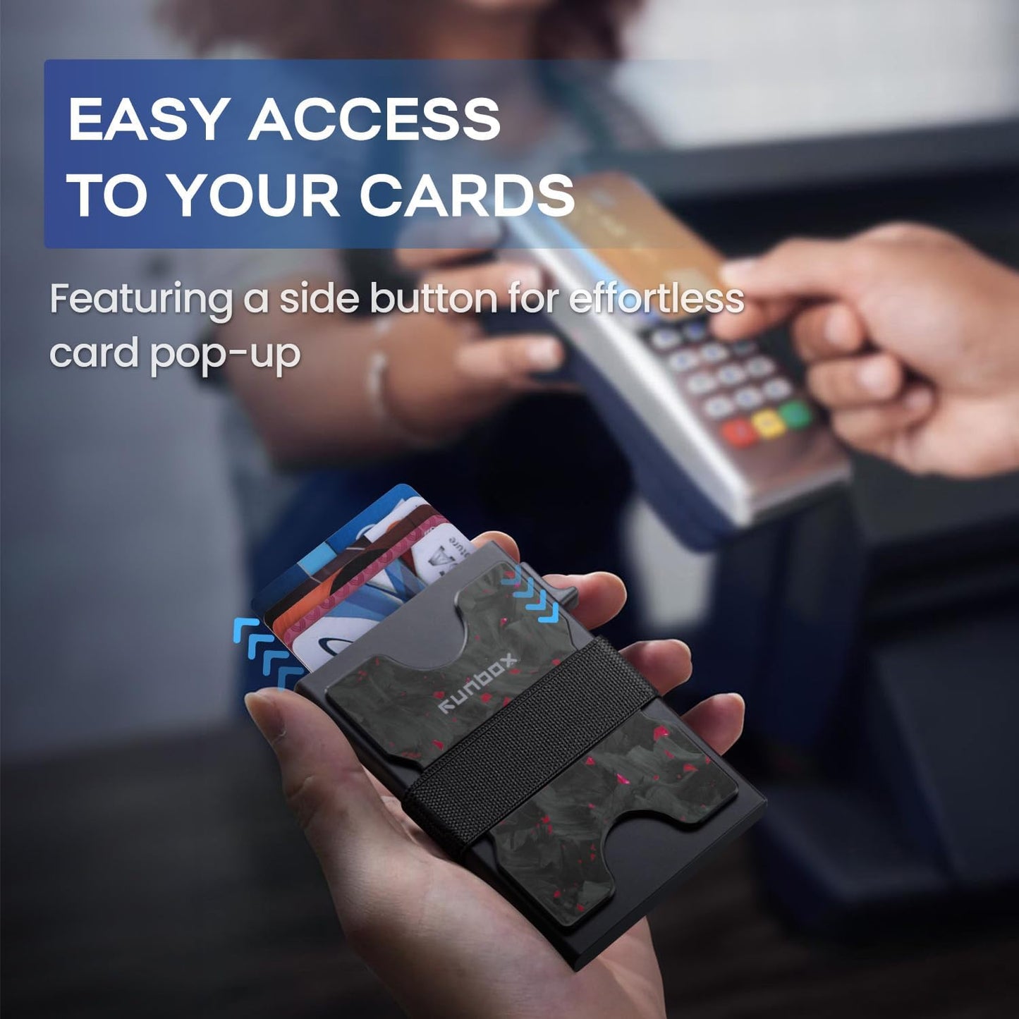 Mens Card Cases, Slim Card Holder Wallet for Men and Women, Minimalist RFID Blocking Wallet with Pop-Up Function, Thin Design, Metal Card Cases Holds 6+6 Cards, Gifts for Men, Men's Accessories