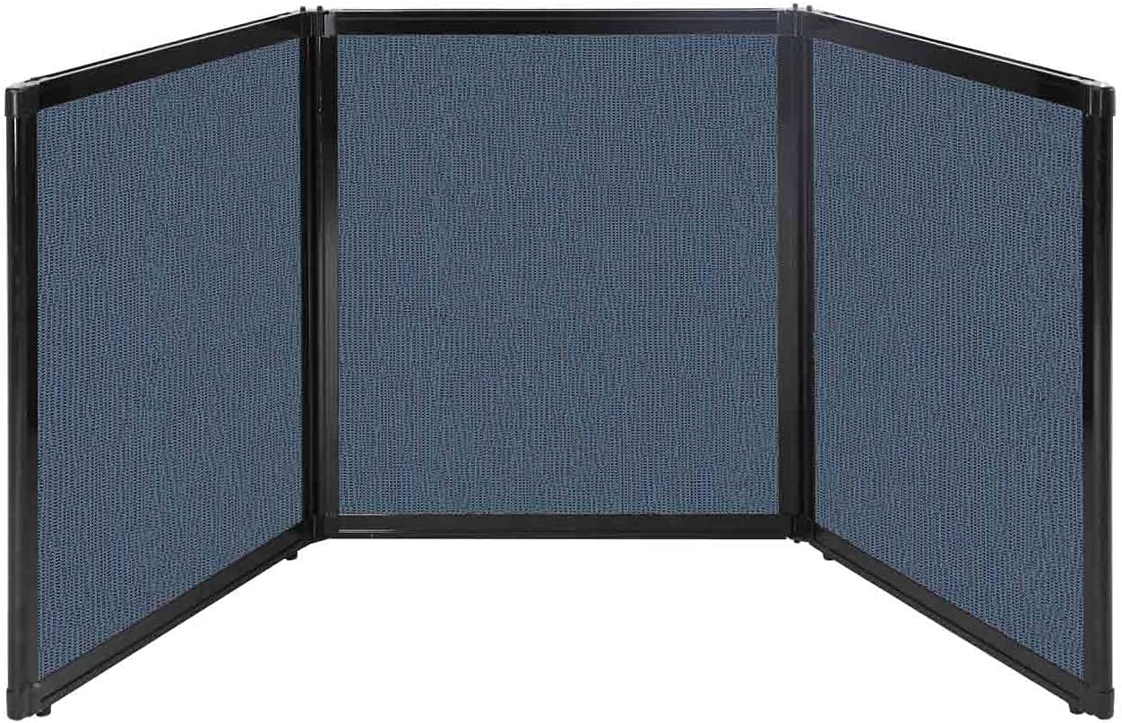 Versare Folding Tabletop Display | 3-Panel Partition | Lightweight Portable Workspace Divider | Ocean 99" x 36"