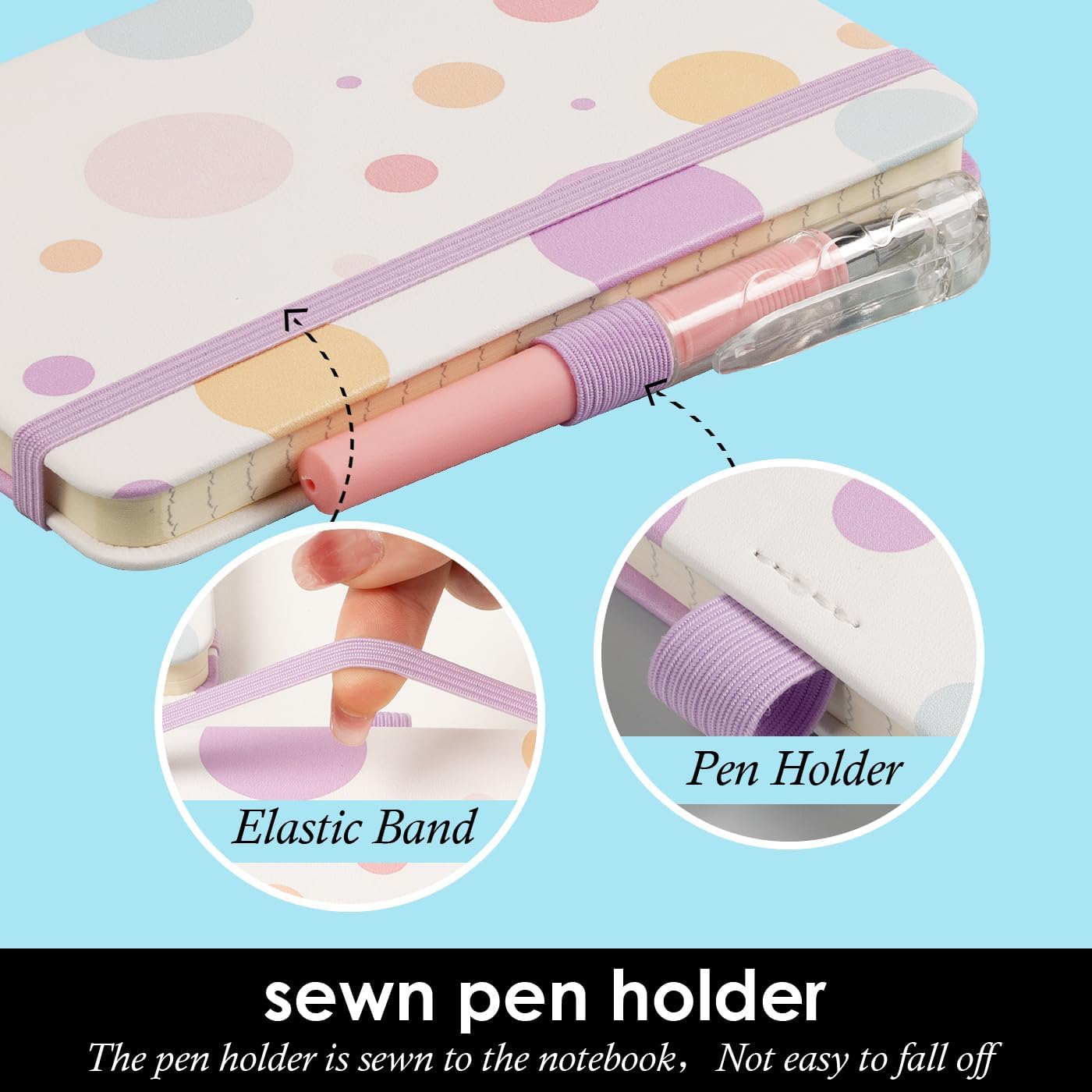 (3 Pack) Aesthetic Small Journal Notebook, A6 (3.7" x 5.7") Mini Pocket Notebook with Pen, 100GSM Lined Paper, Cute Small Journal for Kids/Girls/Women, Colorful Bubbles Butterfly Floral