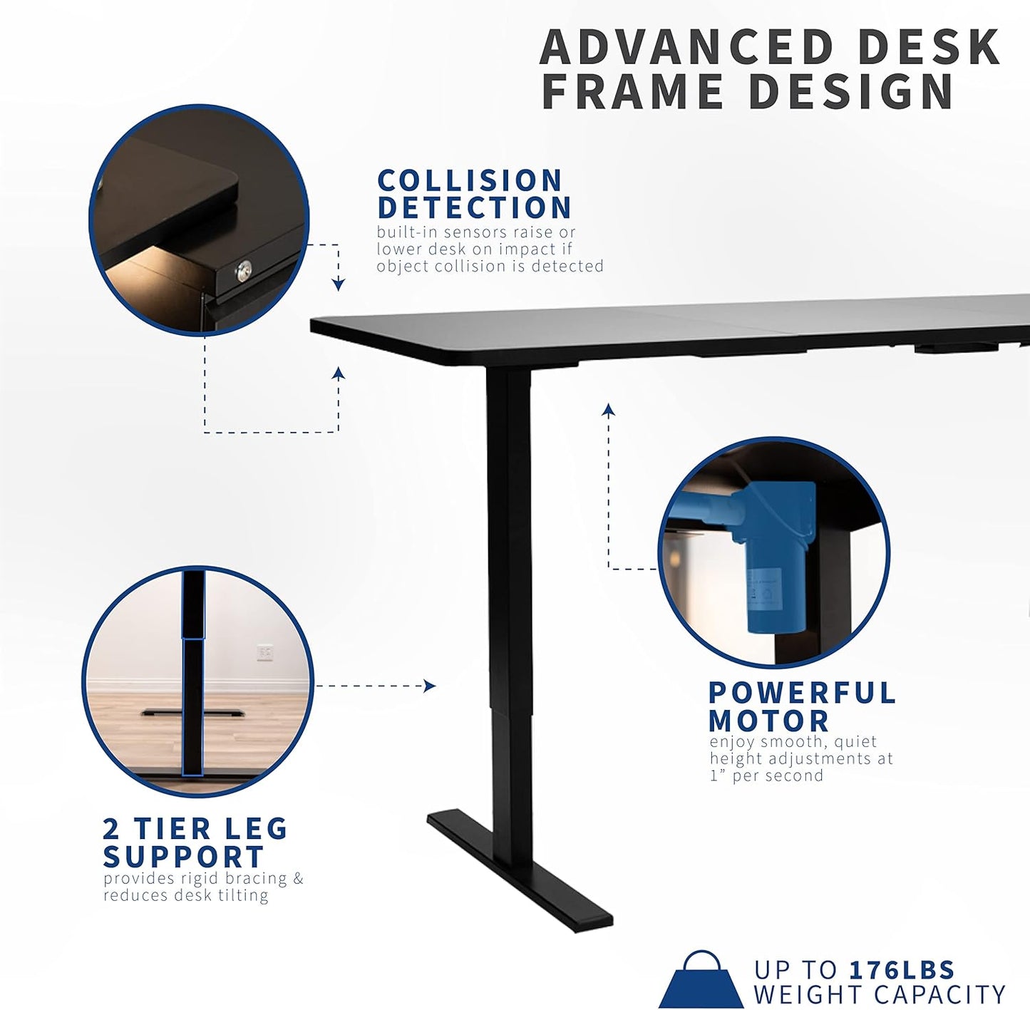 VIVO Electric 43 x 24 in Standing Desk, Memory Height Adjustment, 1B Series, One-Piece White Top, White Frame, DESK-KIT-1W4W