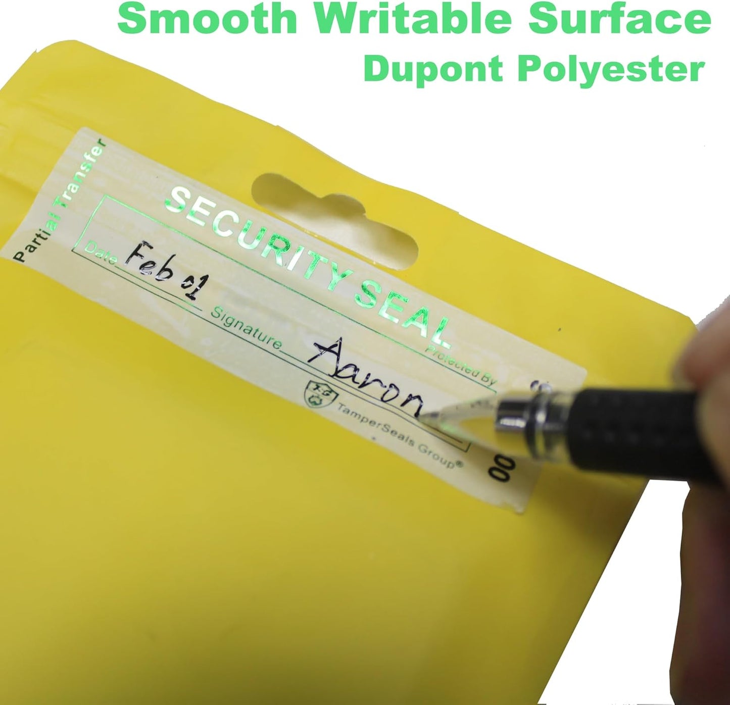 100pcs Partial Transfer Tamper Proof Security Warranty Void Stickers/Labels/Seals with Holographic Laser Print (White, 1 x 3.35 Inches, Serial Numbers)