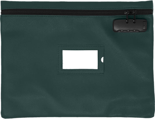 Notary Bag with Lock | 14x11 inch | Green | Zipper Notary Supplies Bag | Locking Notary Bag for Notary Kit, Stamp, Embosser, Ink Pad, and Valuables | Locking Document Bag | Journal Carrying Case