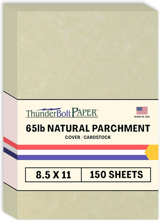 Natural Parchment 8.5x11 150 Sheets Cardstock 65 lb Cover 176 GSM Smooth Finish Letter Size for Invitations Crafts Restaurant Menus Printing Flyer