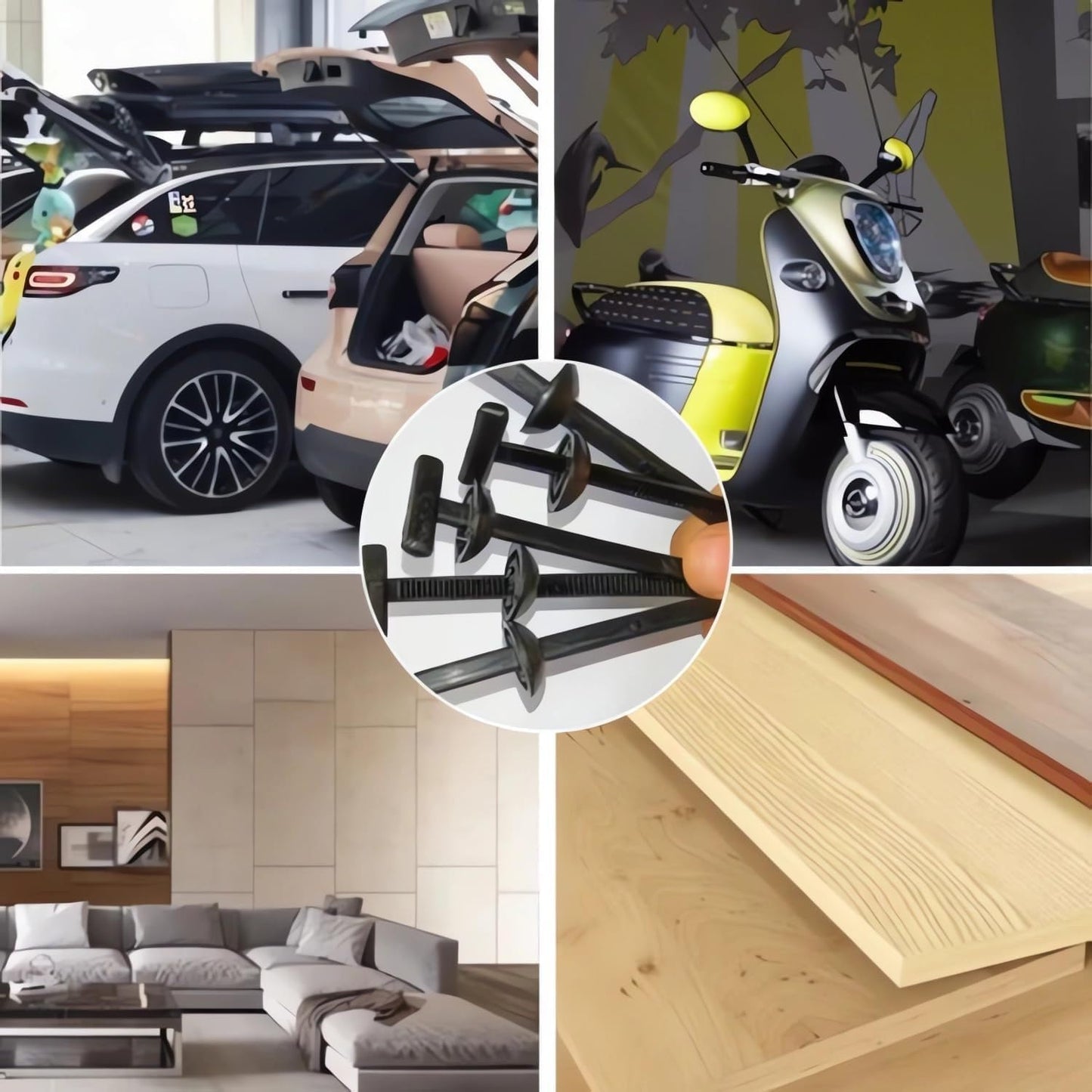 Automotive Zipper Clips,100 PCS Nylon Universal Cable Tie Buckle, Heavy Duty Self Locking Zip Tie Rivet Holder with Pin&Button Design,Multifunctional Cable Buckle for Car Daily Repair