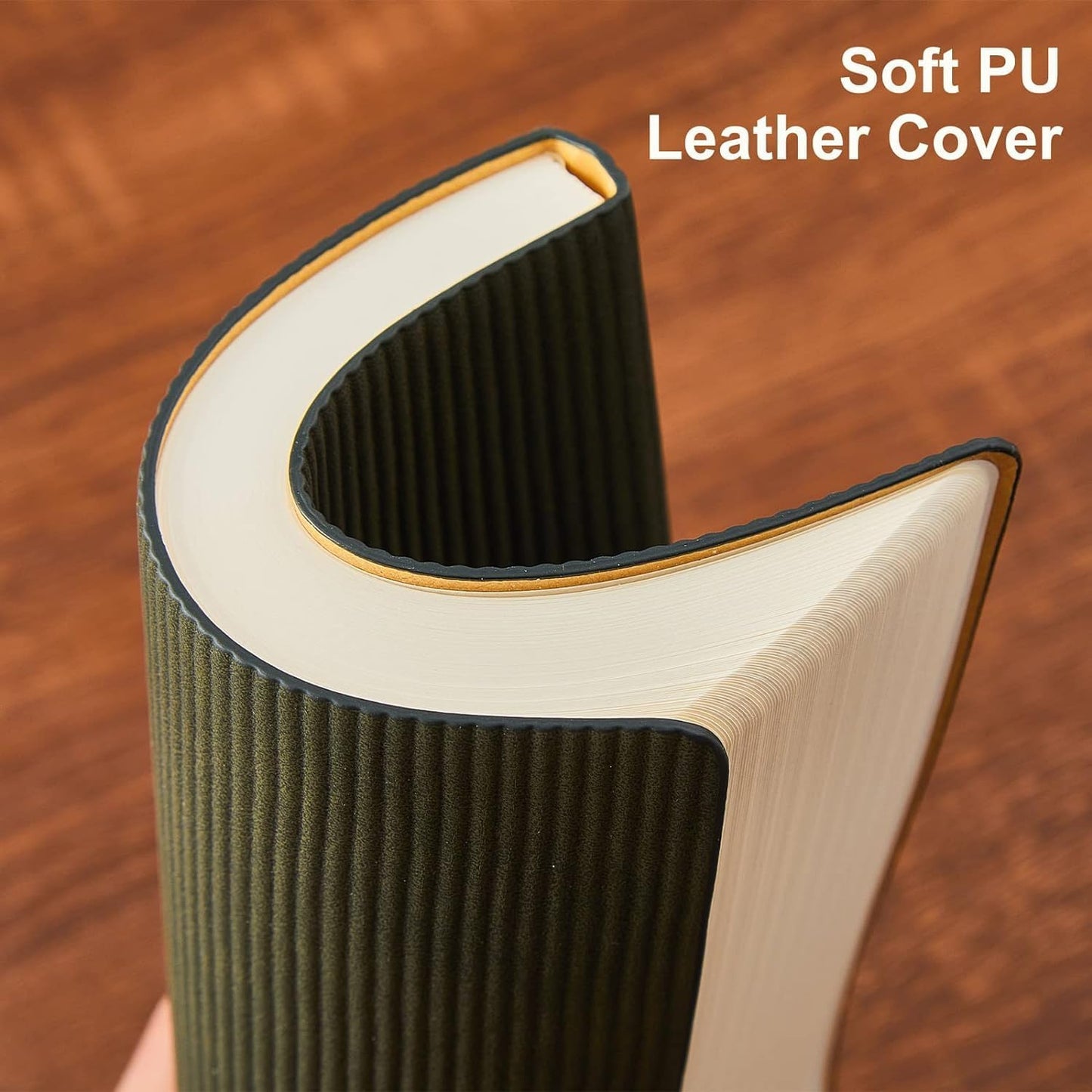 Lined Journal Notebook for Work College Ruled Note Book 7.2"x9.6" B5 PU Leather Daily Journaling 160 Pages for Women Men Writing Home School Supplies Business (B5 Lined 160pages, 03-Dark Green)