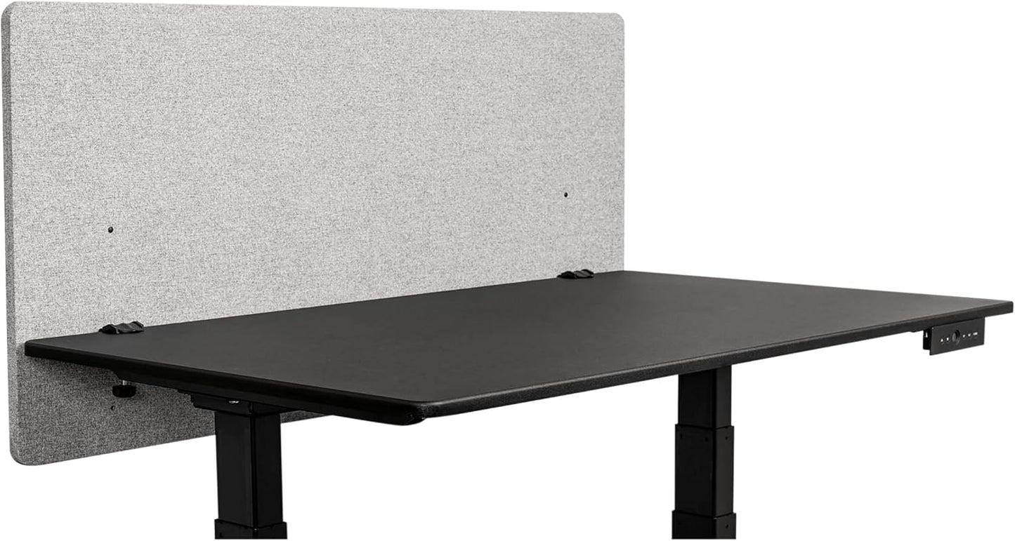 Stand Up Desk Store ReFocus Clamp-on Acoustic Desk Divider Privacy Panel That Reduces Noise and Visual Distractions (Cool Gray, 47.25" X 23.6")
