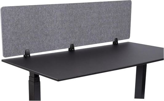 Stand Up Desk Store ReFocus Raw Clamp-On Acoustic Desk Divider Mounted Privacy Panel to Reduce Noise and Visual Distractions (Castle Gray, 59" x 16")
