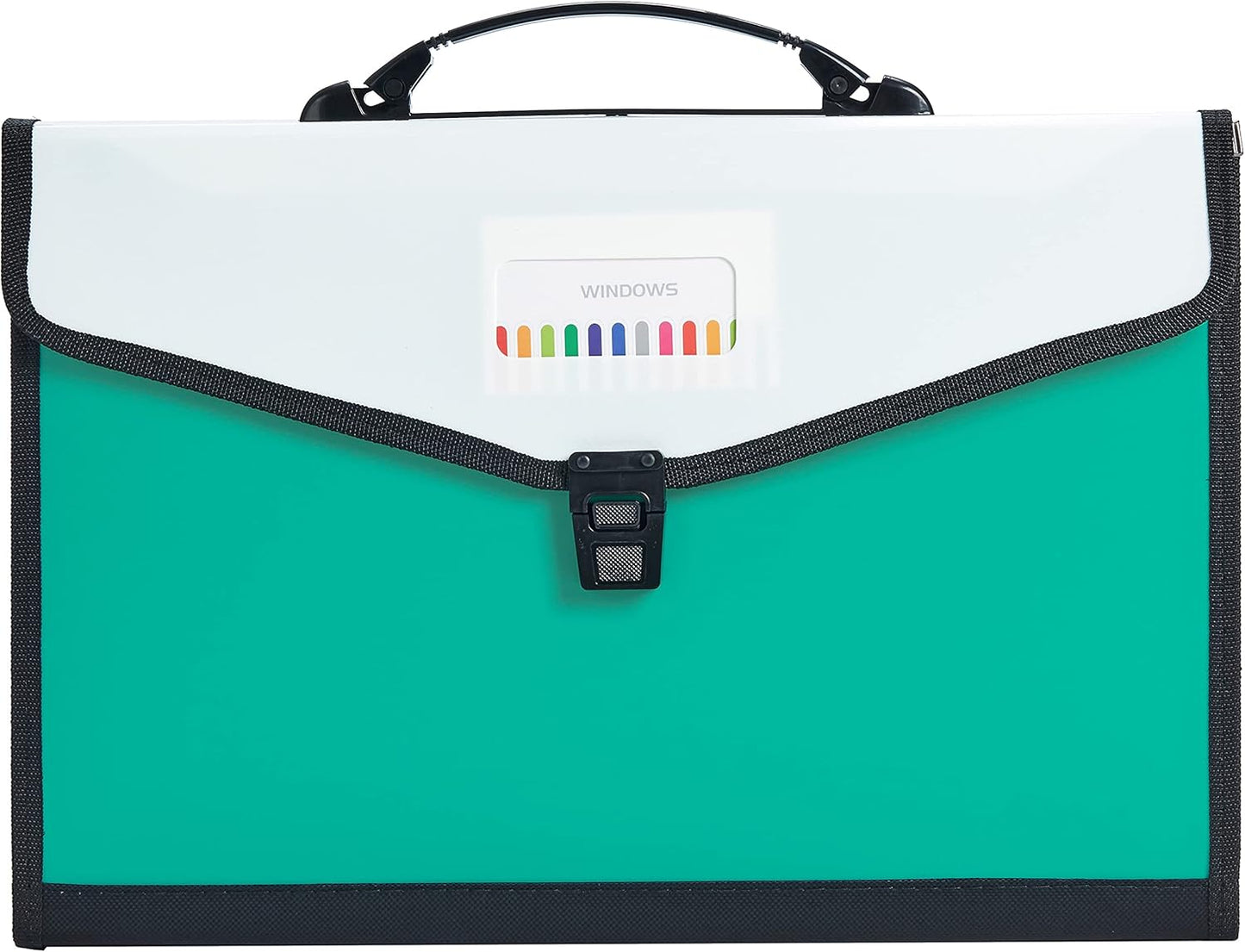 Leagl Size 13-Pockets Expanding File Folder with Handle, Plastic Accordion Filling File Folder Expandable Monthly Portable Paper Document Organizer for Office School & Home (Green)