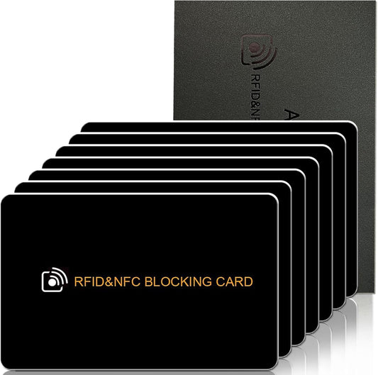 AYAIM 7Pack RFID Blocking Card, Protection Entire Wallet Shield, Credit Card Protector NFC Bank Debit Blocker, Identity Theft Prevention for Passport Travel Security, Perfectly Fits in Purse