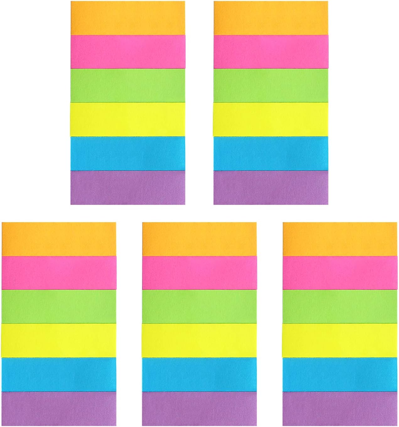 30 Pads 0.6x2 Inch Sticky Notes Flags Tabs Page Markers 6 Bright Color Sticky Index Tabs Page Flags 80 Sheet/Pad