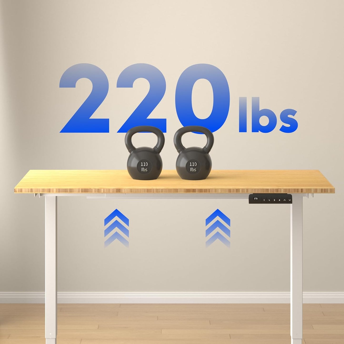 FLEXISPOT E3 Bamboo Dual Motor 72x30 Inch Electric Height Adjustable Standing Desk Whole-Piece Board Sit Stand Up Desk (White Frame + Bamboo Desktop)