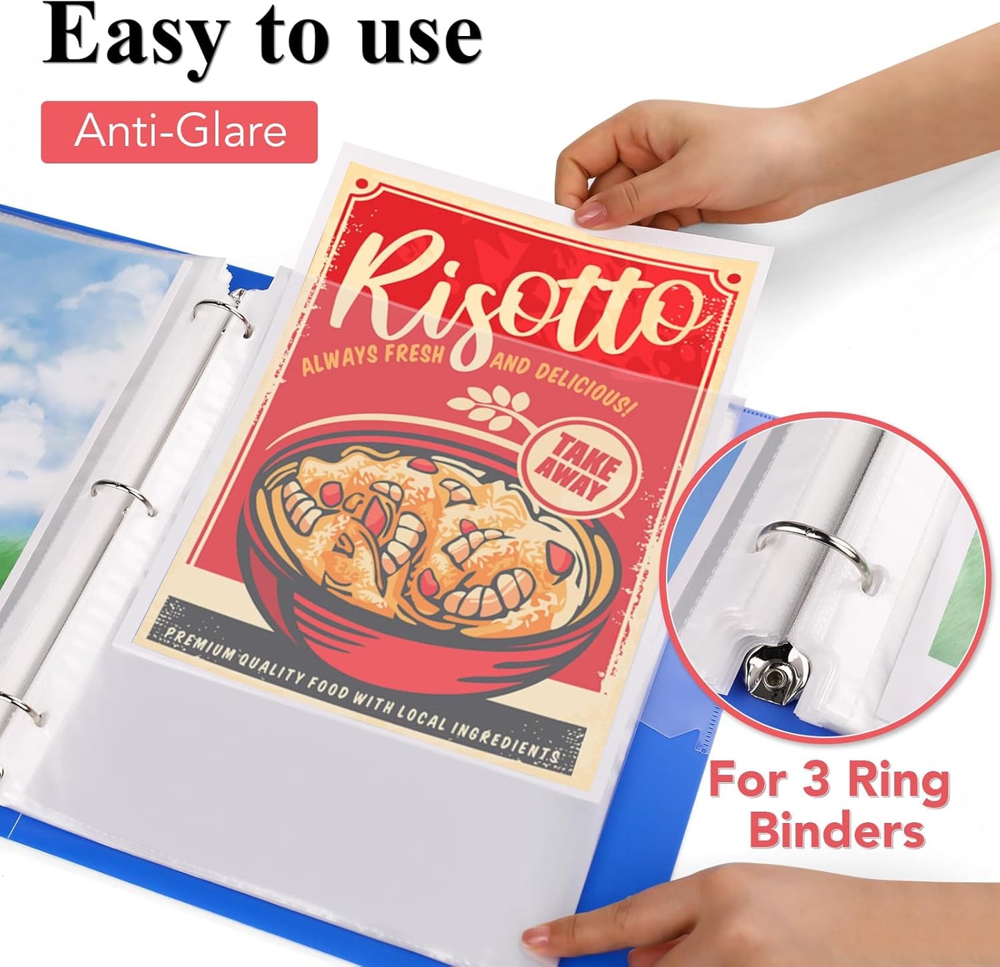 200 Pack Sheet Protectors 8.5 x 11 inch Clear Page Protectors for 3 Ring Binder, Plastic Sleeves for Papers, Document