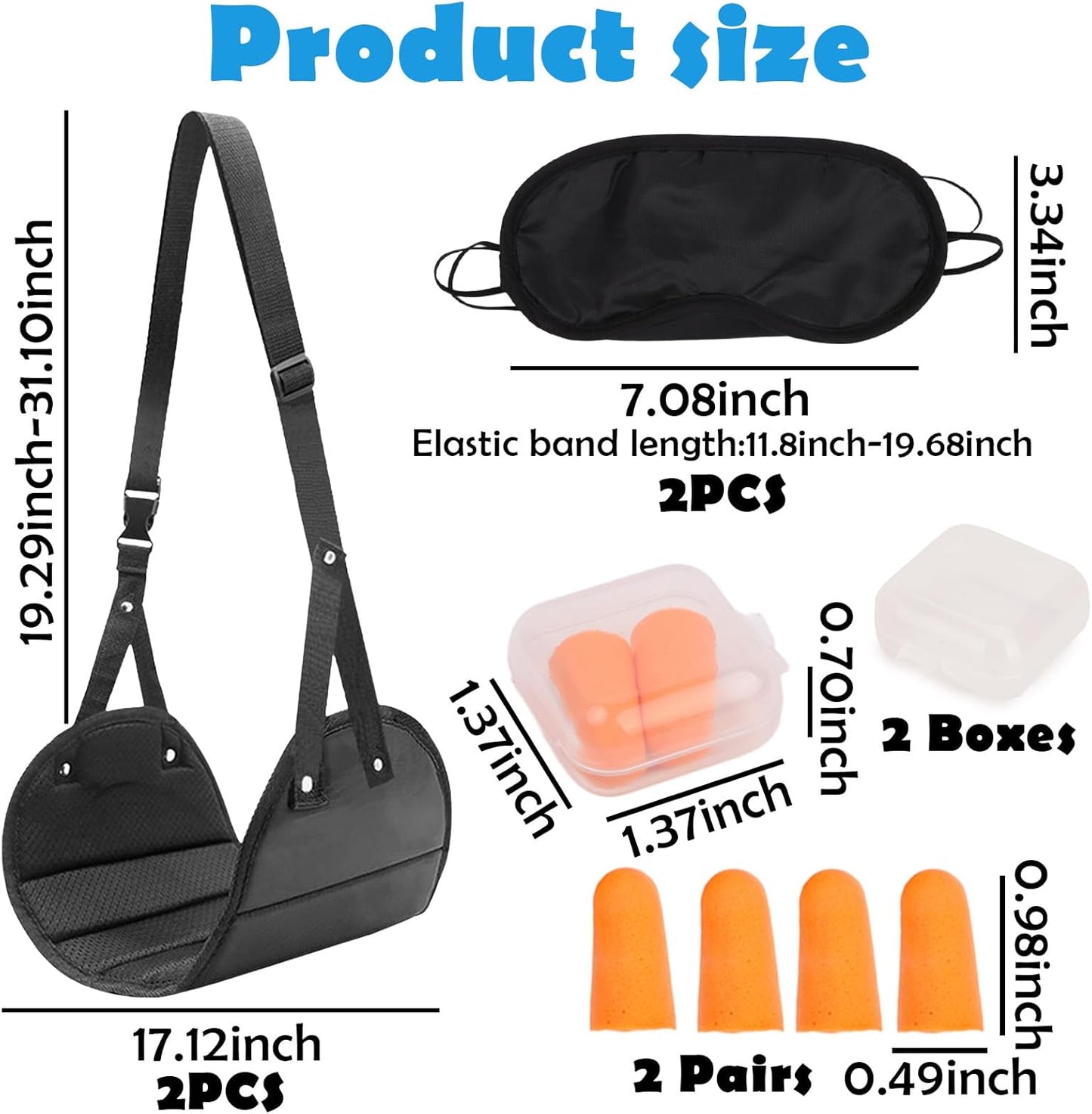 2PCS Foot Hammock Airplane Travel, Leg Rest Sling for Plane Travel