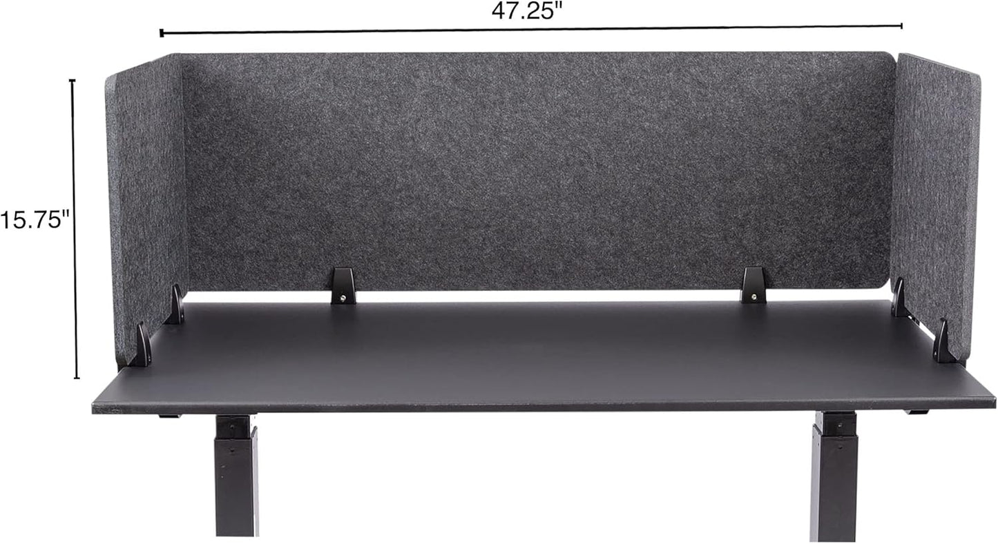ReFocus™ Raw Clamp-On Acoustic Desk Divider – Reduce Noise and Visual Distractions with This Lightweight Desk Mounted Privacy Panel (Anthracite Gray, 47.25" x 16", 23.6" x 16", & 23.6" x 16")