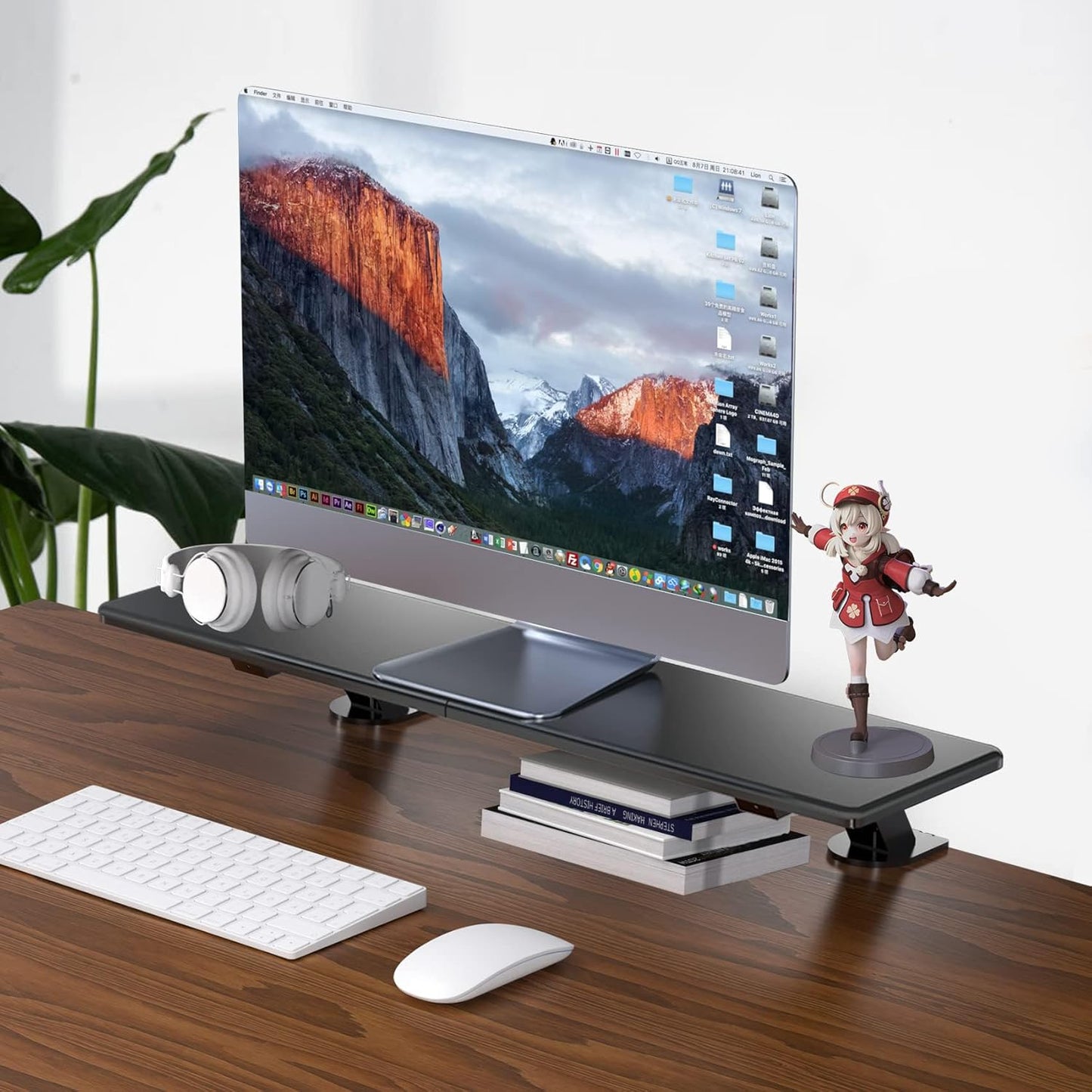 suptek Clamp-on 32 Inch Dual Monitor Desk Mount Riser Shelf Computer Stands for 2 Monitor,Laptop,Printer, Notebook,32.2” x 7.8” x 5.7”