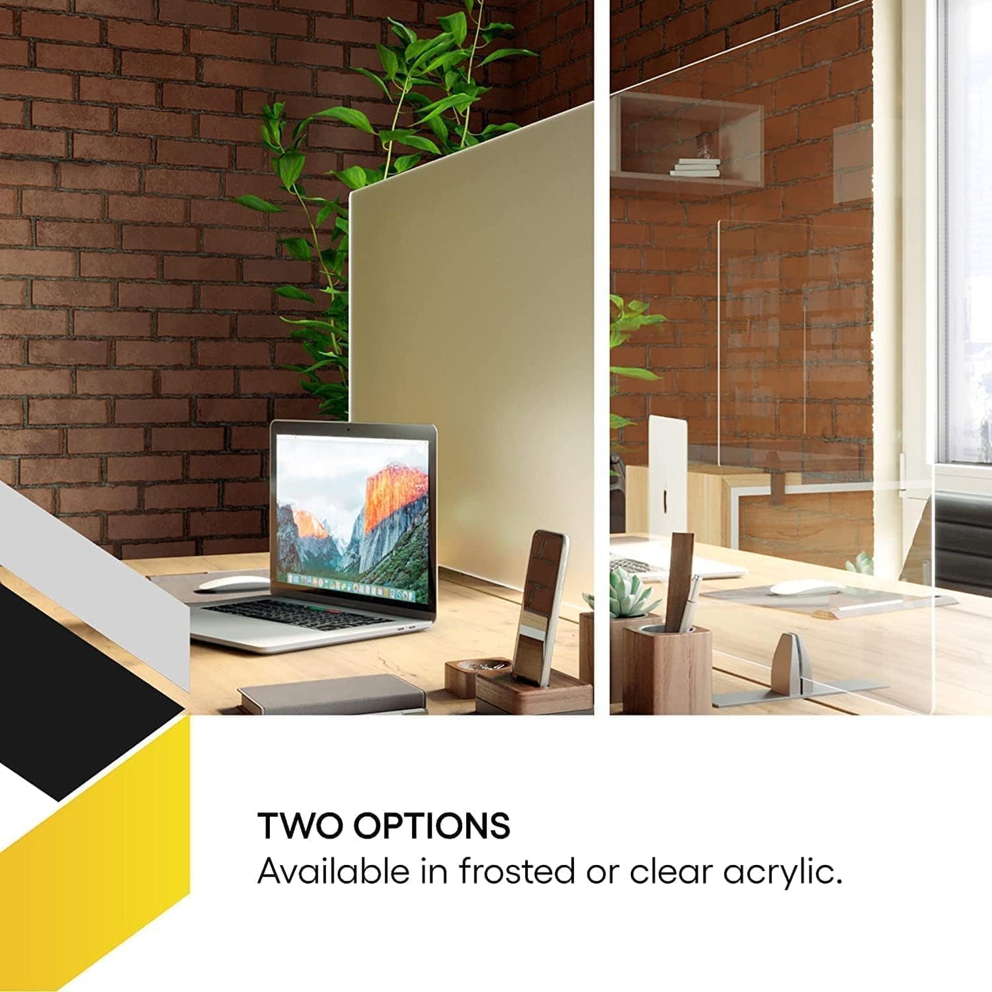 OBEX Acrylic Free Standing Screen, Divider for Desk Privacy Home & Office Partitions for Table Top Workstation, Portable Cubicle Panel for Work, 12" x 36", Clear