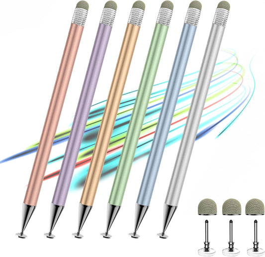 Stylus Pen for Touchscreen,2in1 High Precision Sensitivity Stylus, Suitable for iPhone/Ipad/Android Stylus for Ipad,Compatible with Touch(Silver/Blue/Gold/Green/Purple/Rose Gold)