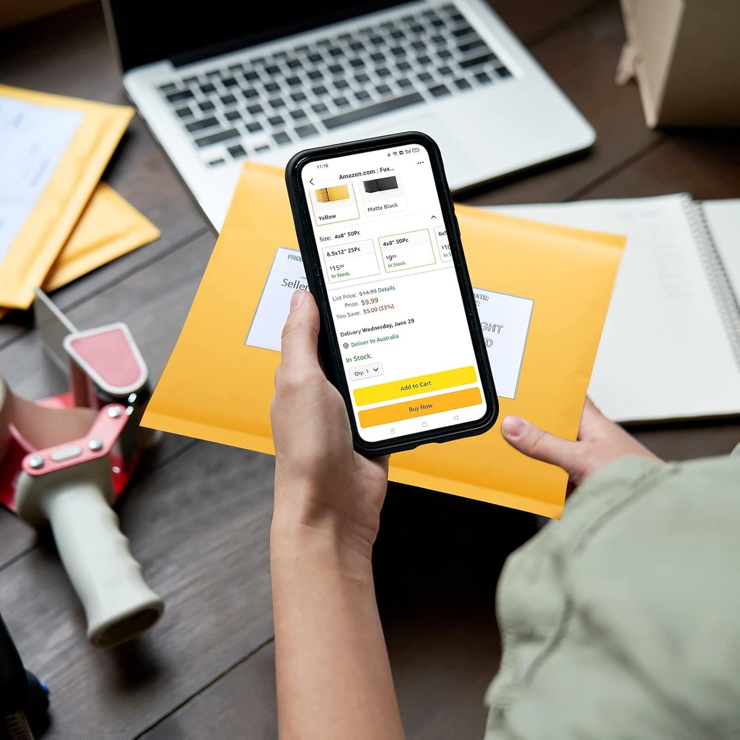 Fuxury Kraft Bubble Mailer 6x10 Inch 25 Pack,Strong Adhesion Padded Envelopes,Self Seal Bubble Envelopes, Waterproof Cushioned Padded Mailers Packaging for Small Business,Bulk #0 Mailers Yellow