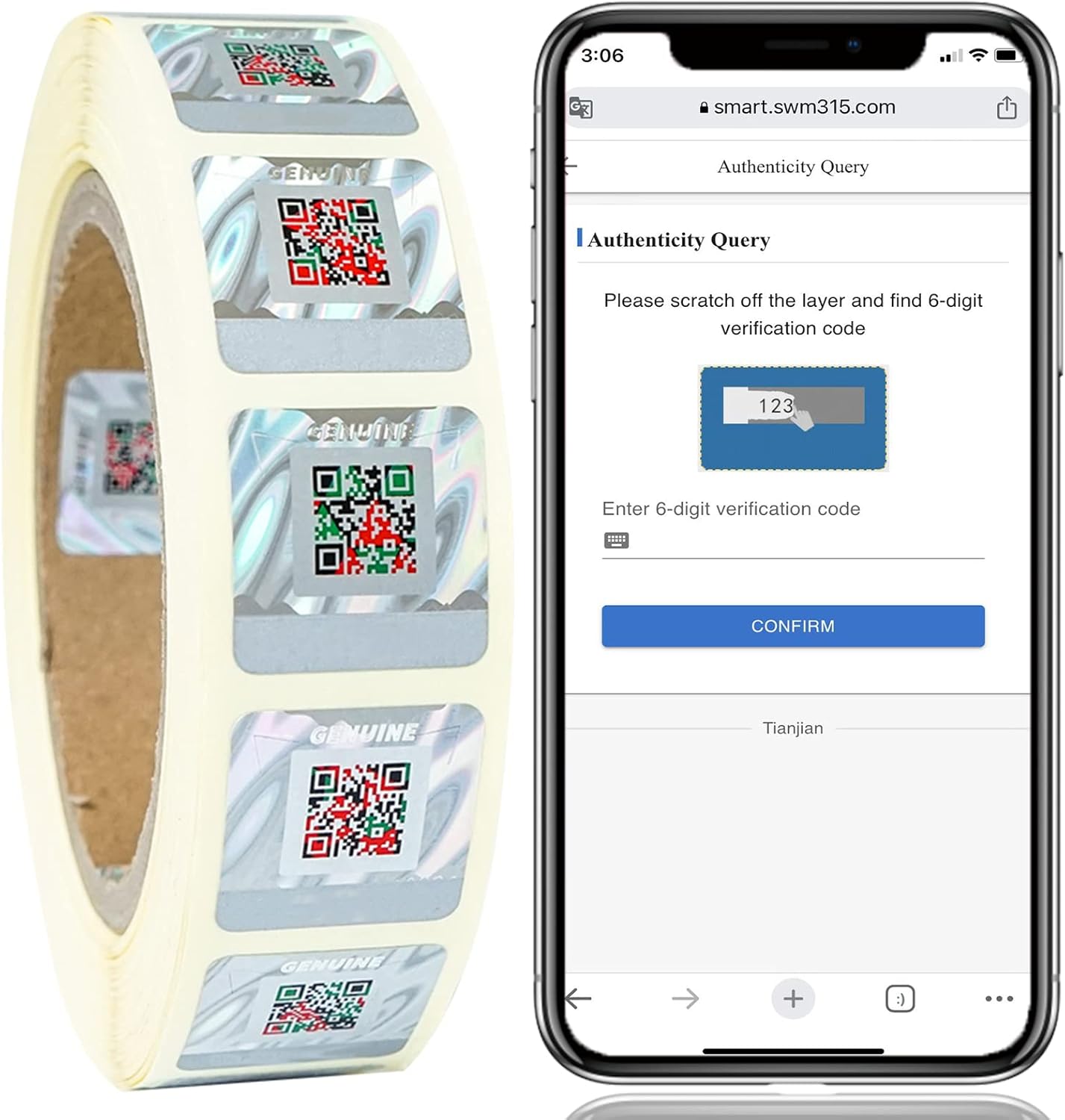 1000pcs Genuine QR Code Stickers with Authenticity Query, 25 * 25mm Original 3D Anti-counterfeiting Label for Brand Protection Hologram Scratch Off Stickers Silver