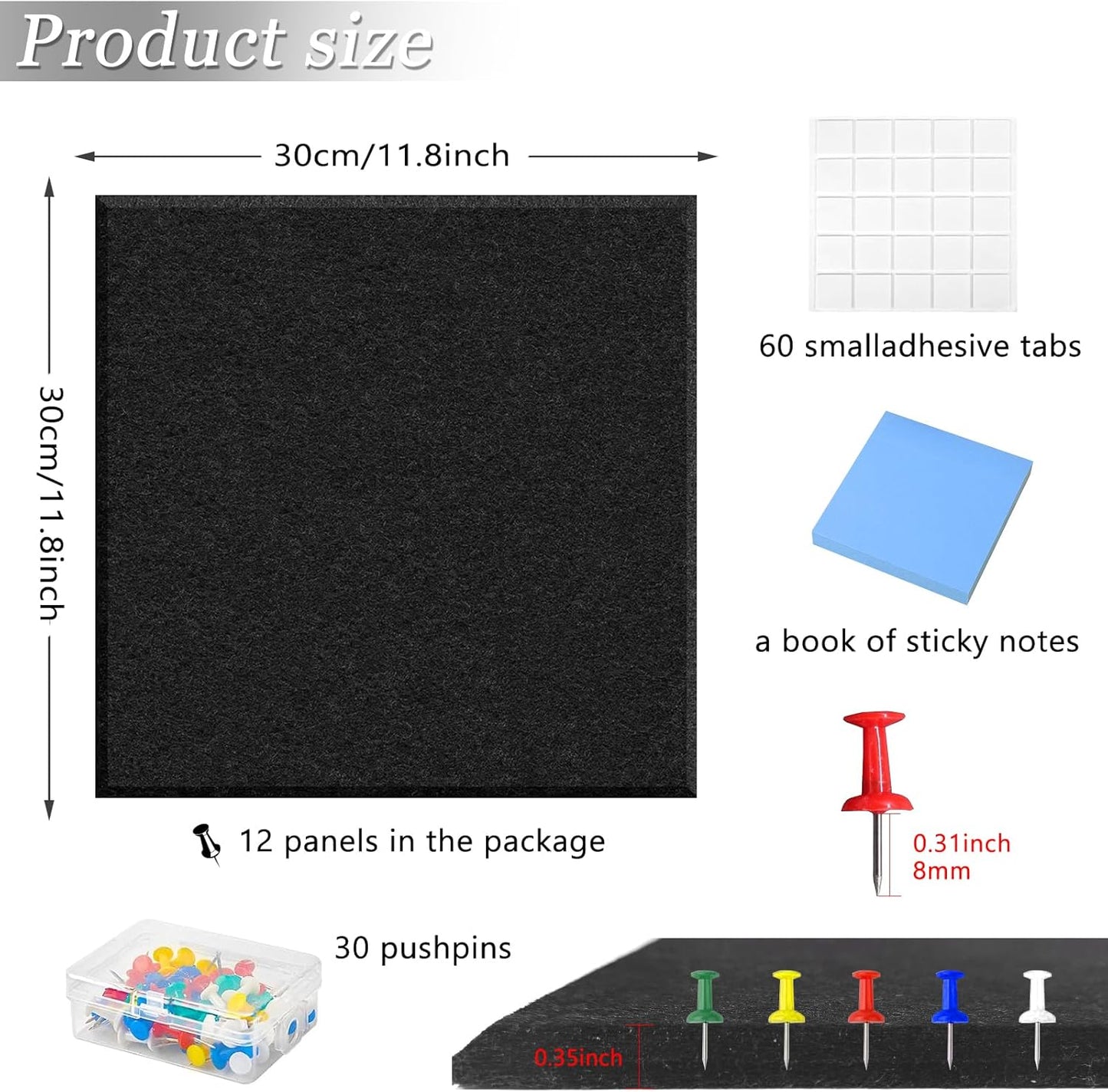 Large Acoustic Panels, 48"X36"X0.4" Sound Proof Foam Panels for Walls, Sound proof panels for walls, Soundproof Wall Panels for Home Studio&Office Decor. (Black)