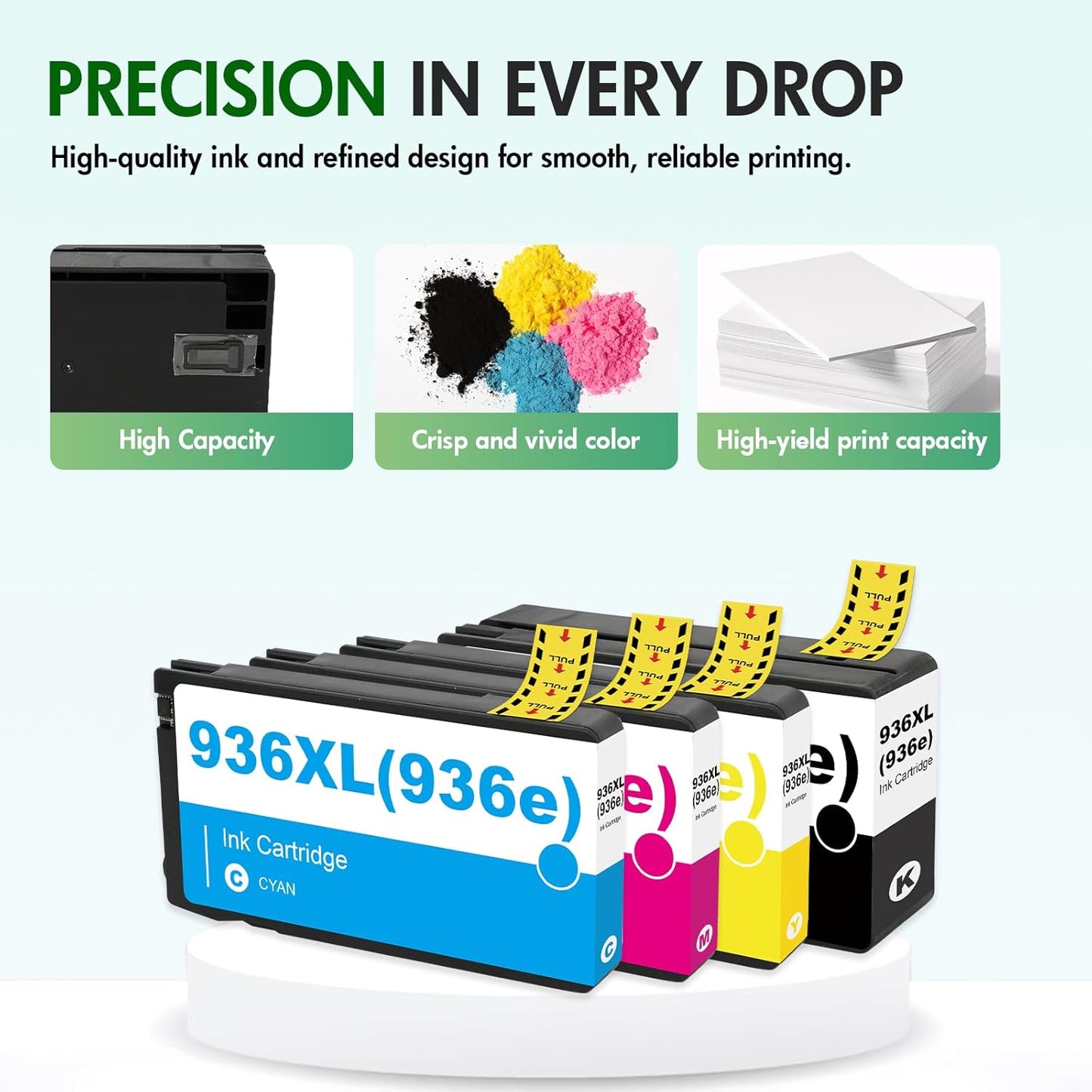 936XL 936 Ink Cartridges Combo Pack: Replacement for HP 936e Ink 936XL Black and 936 Color Combo Pack for HP OfficeJet Pro 9125e 9120e 9730e 9130 9135e 9122e 9128e 9110b 9120b 9130b 9130e Printer