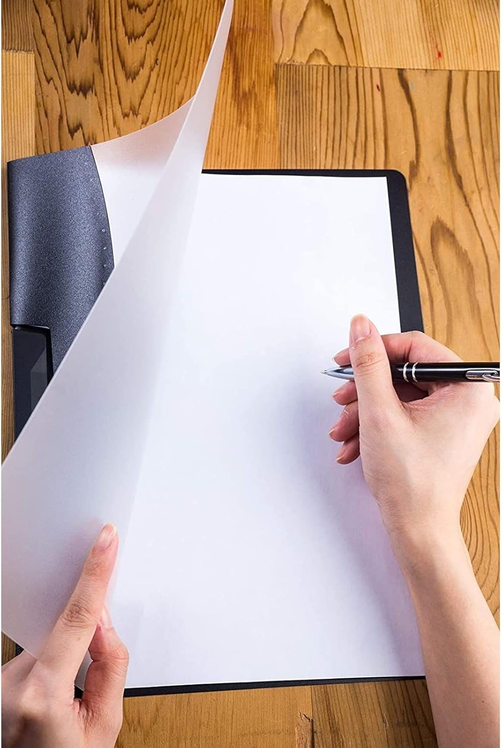 Juvale Resume Portfolio Folder - 10 Pack, Black, 9 x 11 in - Clear Report Covers with Sliding Bar & Swing Clip - Presentation Folders & Document Binder