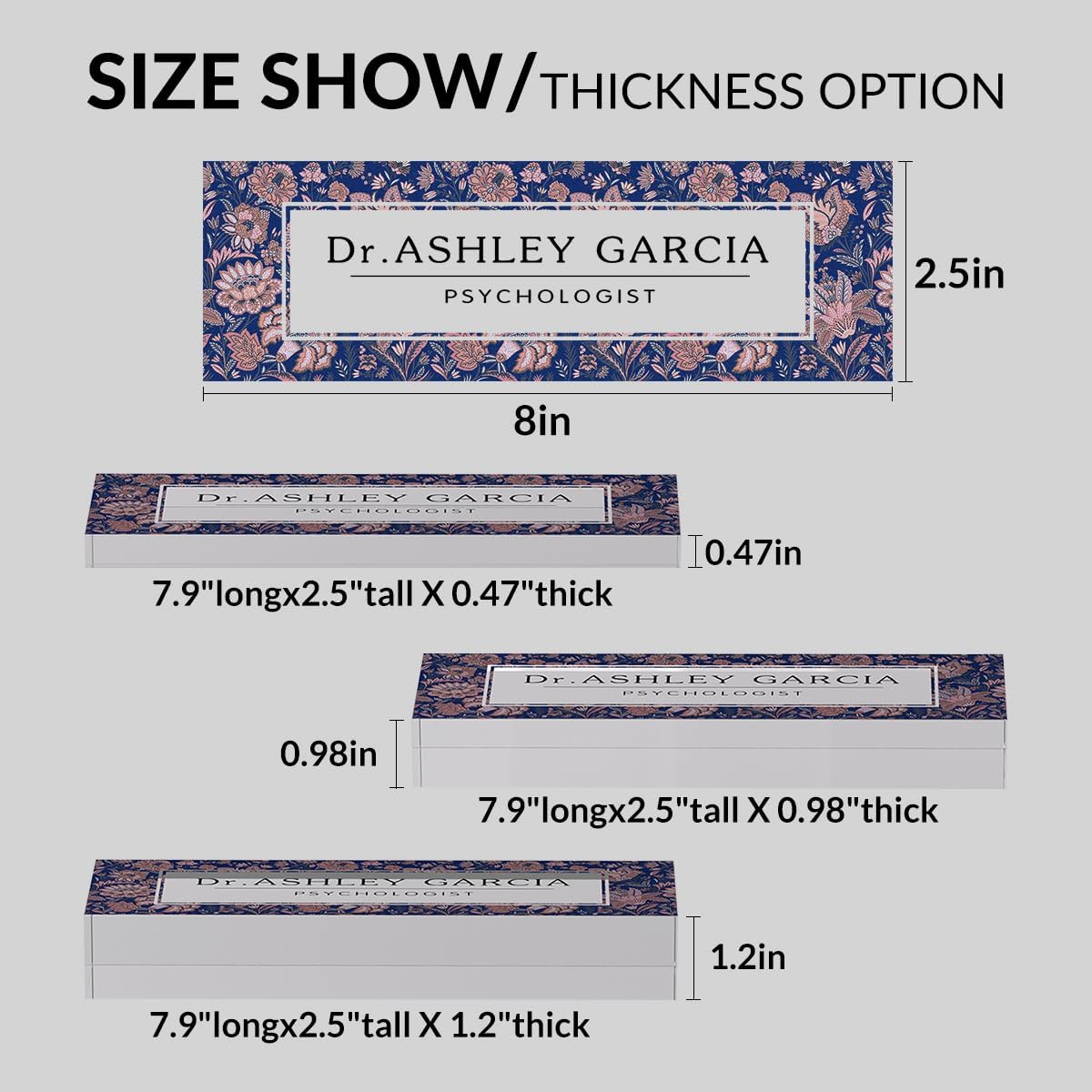 Personalized Office Desk Name Plate on Acrylic Glass - Custom Nameplate Decor, Accessories - Gift for Boss, Coworkers