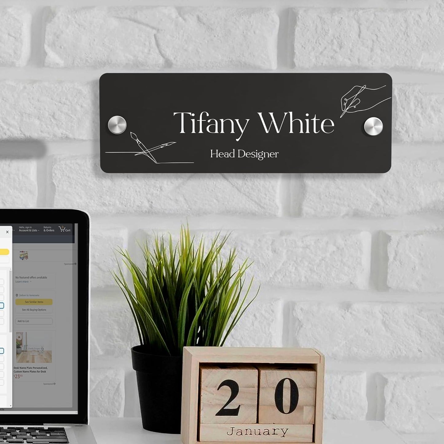 EGD Acrylic Door Name Plate Personalized I Custom Acrylic Sign I Cute Office Accessories Decor I Custom Office Door Signs (10 x 3.5 Inch) (4. Door/Wall Name)