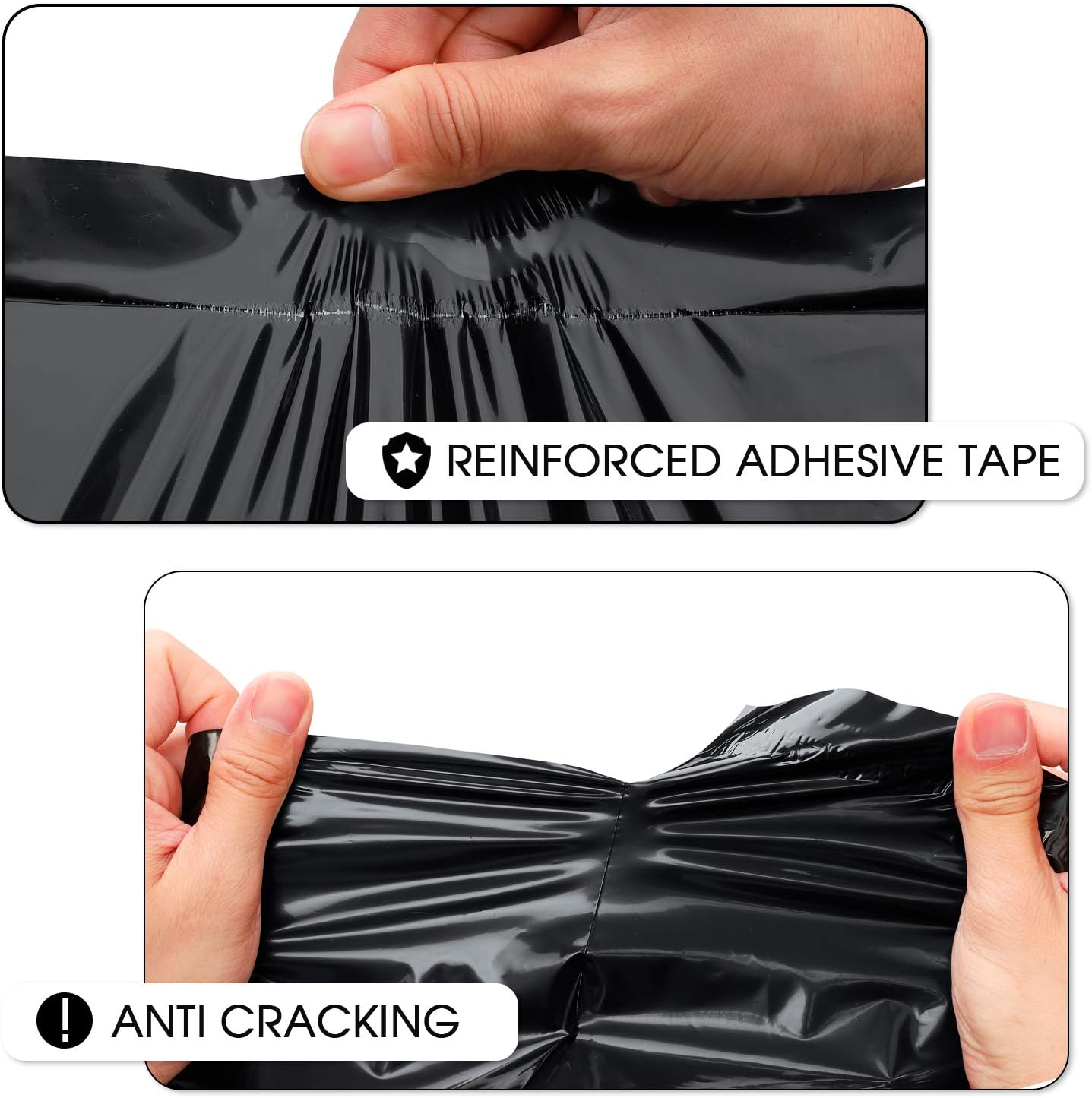 Metronic Poly Mailers 14.5x19 200 Pcs | Large Shipping Bags for Clothing | Strong Adhensive Mailing Bags for Small Business, Shipping Envelopes Bags, Tear-resistant Package Bags in Black