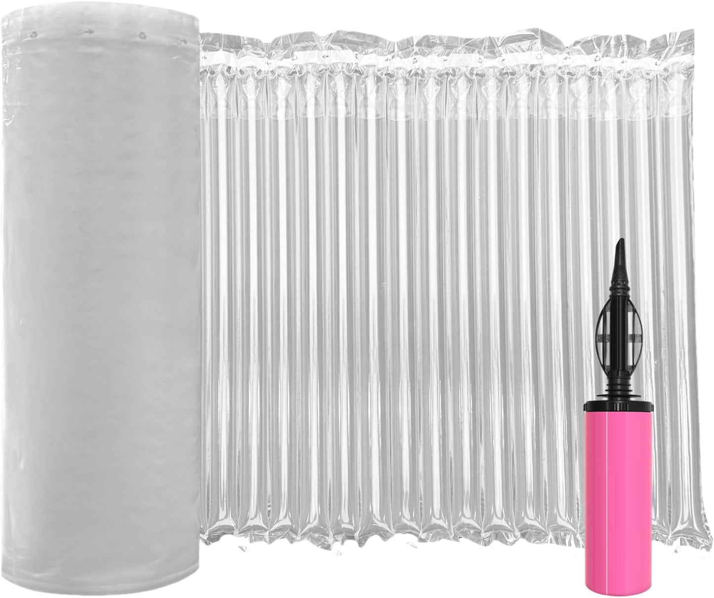 Large Bubble Cushioning Wrap for Packing 12"x164'，Inflatable Air Pillows for Shipping & Moving Bottle Travel Protector Bags Heavy Duty Space Saving Box Filler Shipping Supplies with Pump, 55um