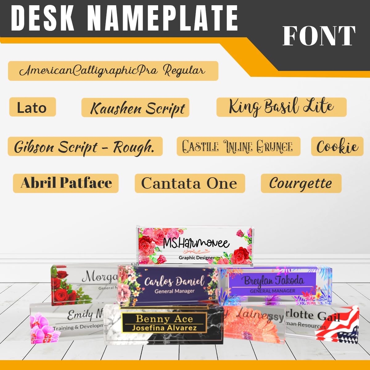 Personalized Office Desk Name Plate - Custom Acrylic Decor Accessories, Gift for Women