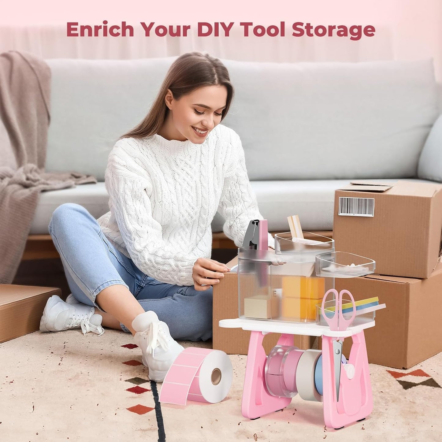 MUNBYN Label Holder for Rolls and Fanfold Labels, Thermal Sticker Holder for Desktop Thermal Printer, Accessory Supplies for Home, Office, Small Business