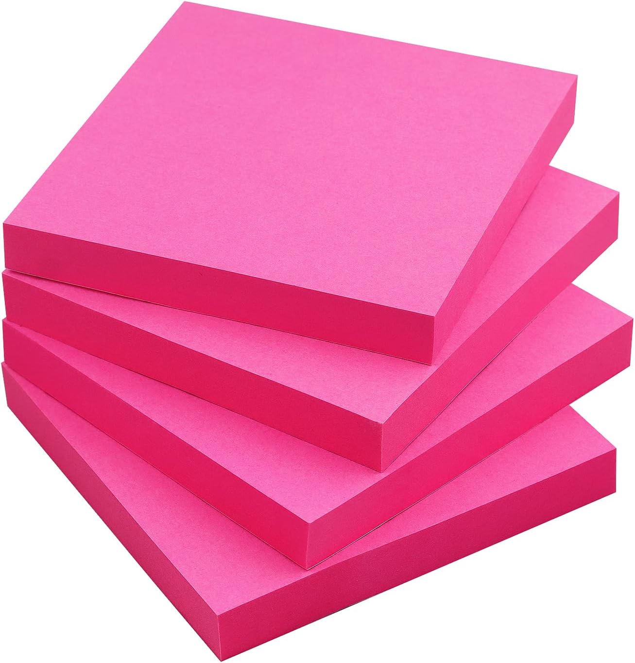 Sticky Notes 3x3 Self-Stick Notes Bright Colors Sticky Notes 4 Pads 100 Sheets/Pad (Rose Red)