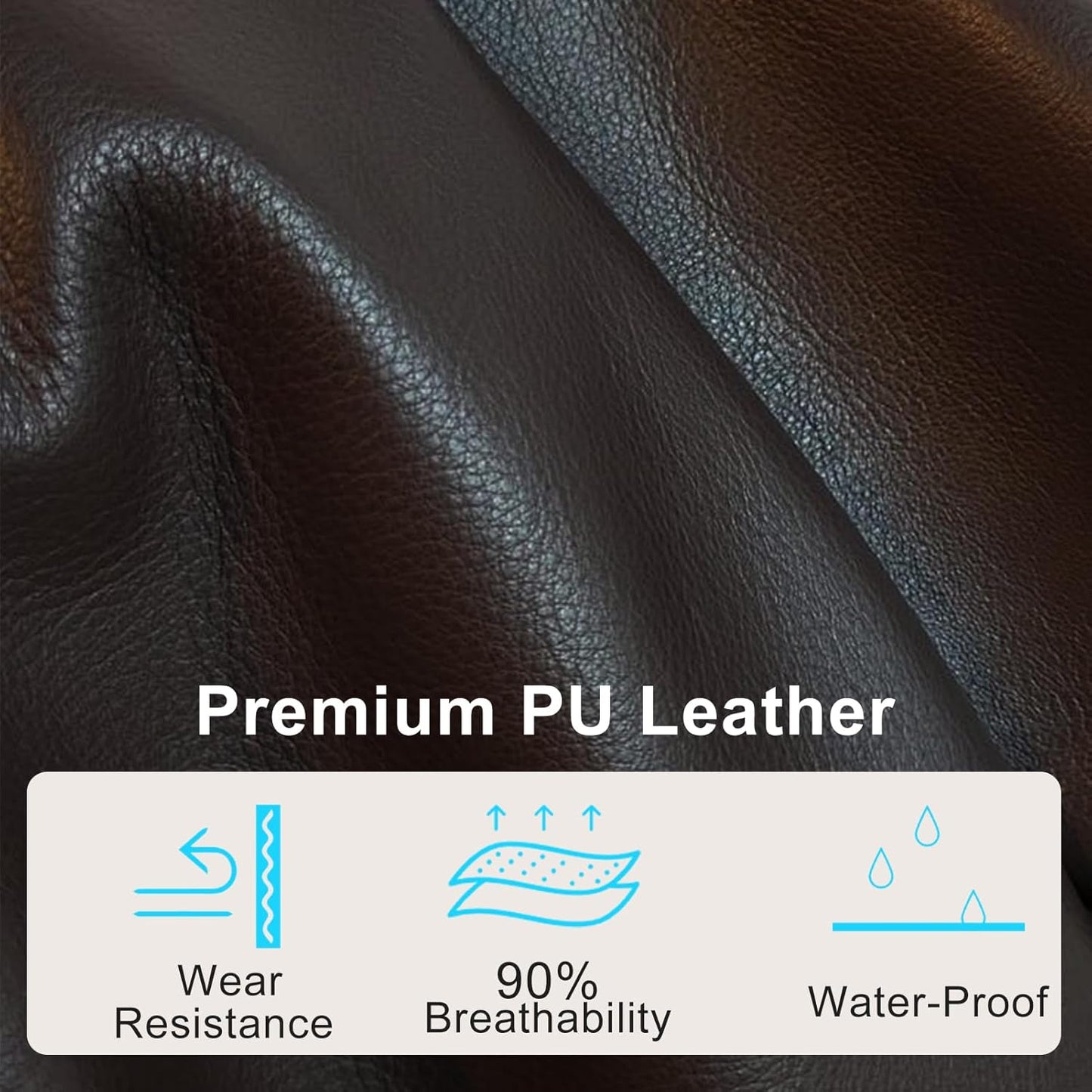 Home Office Chair, Executive Comeputer Desk Chair Ergonomic Office Chair with Adjustable Lumbar Support, Tilt Lock, PU Leather, Swivel Rolling Chair for Gaming Adult Working Study-Brown