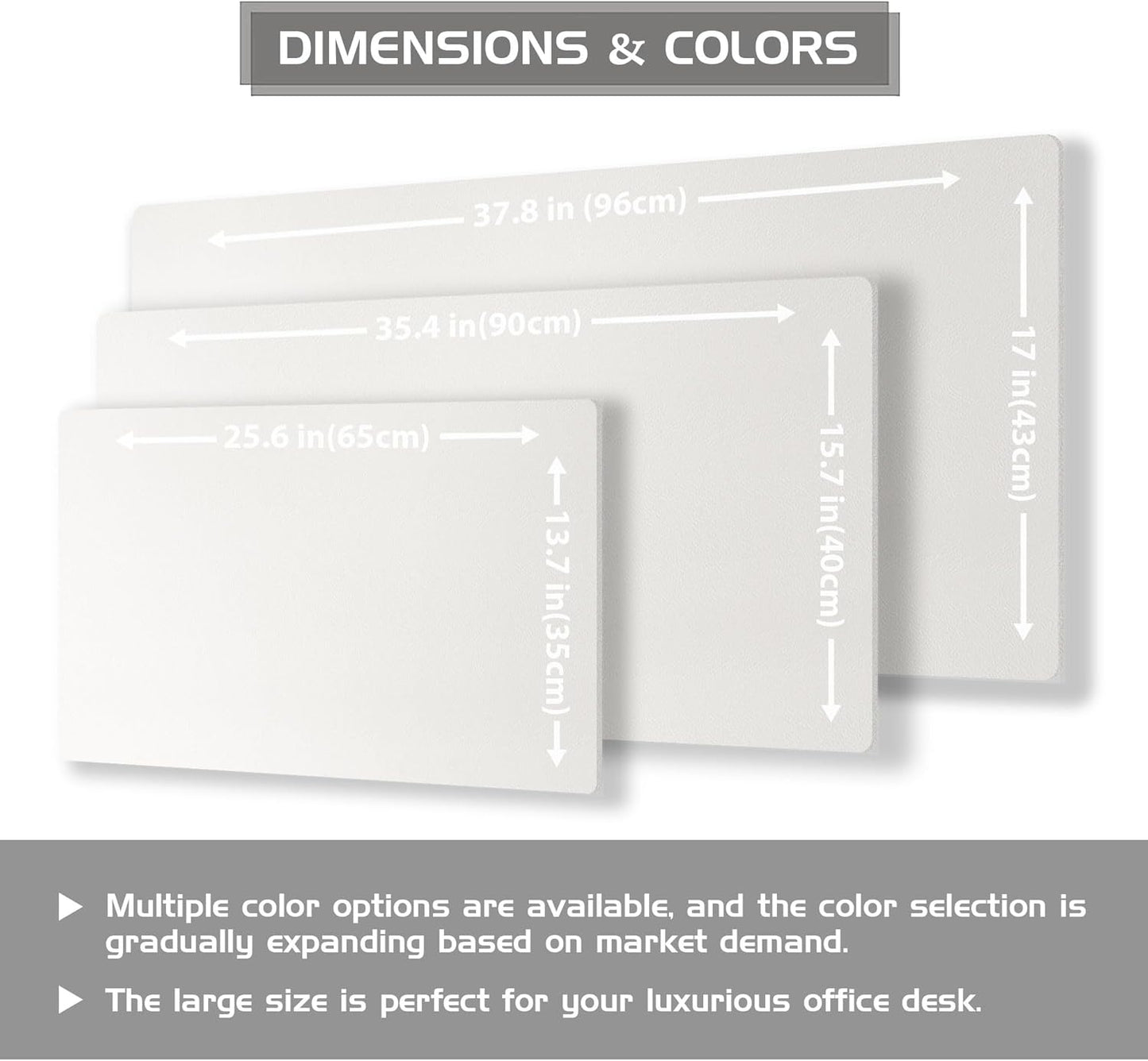 Aothia Dual-Sided Desk Mat - Leather & Cork Desk Protector, Large Mouse Pad & Writing Pad, Waterproof, Off-White (35.4" x 15.7")